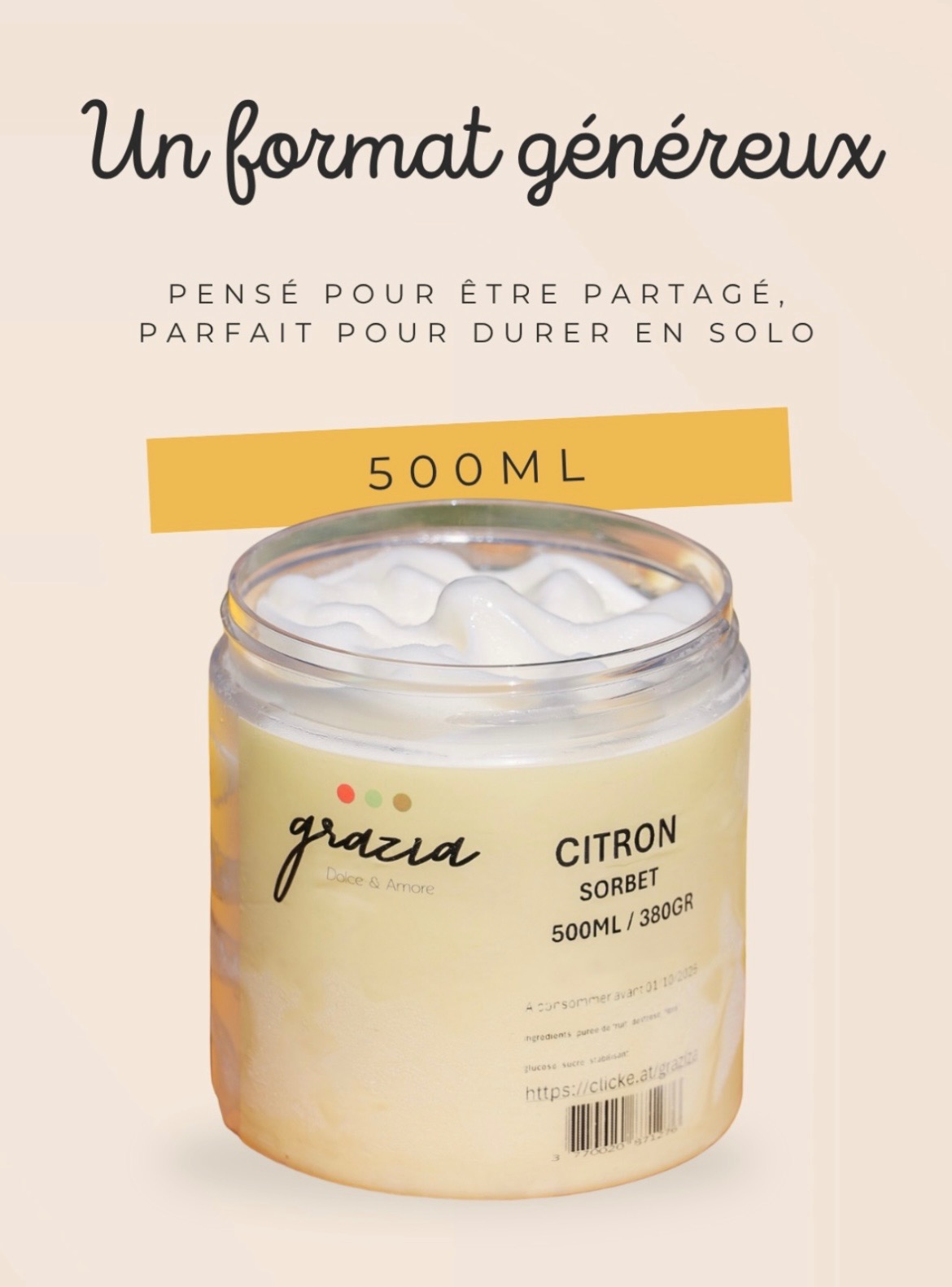 Glaces artisanales corses Grazia 500 ml