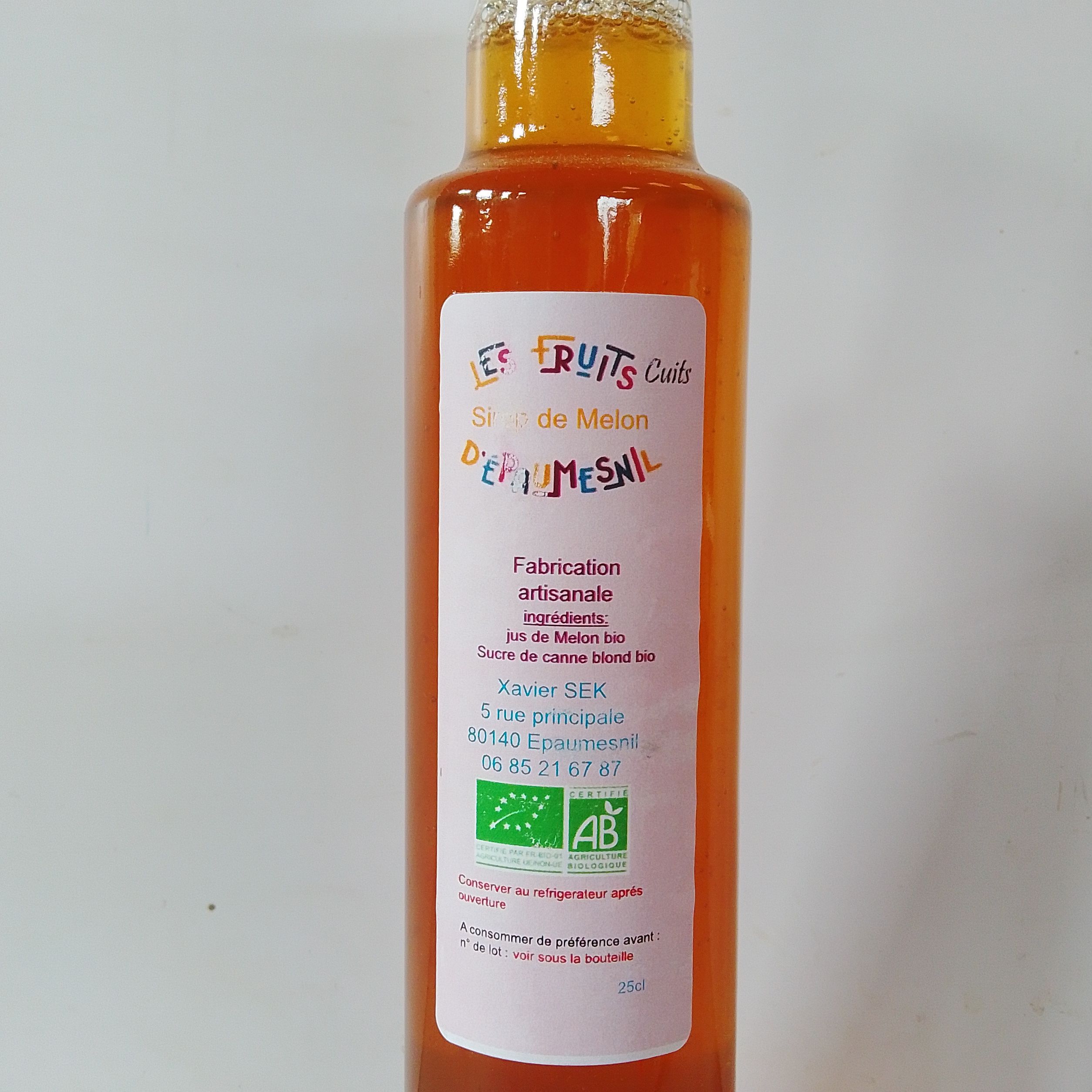 sirop de Melon bio - 25cl