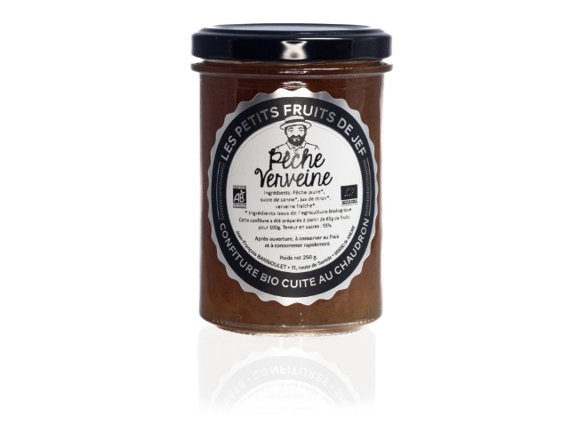 Confiture Bio - 250 g - Pêche à la Verveine