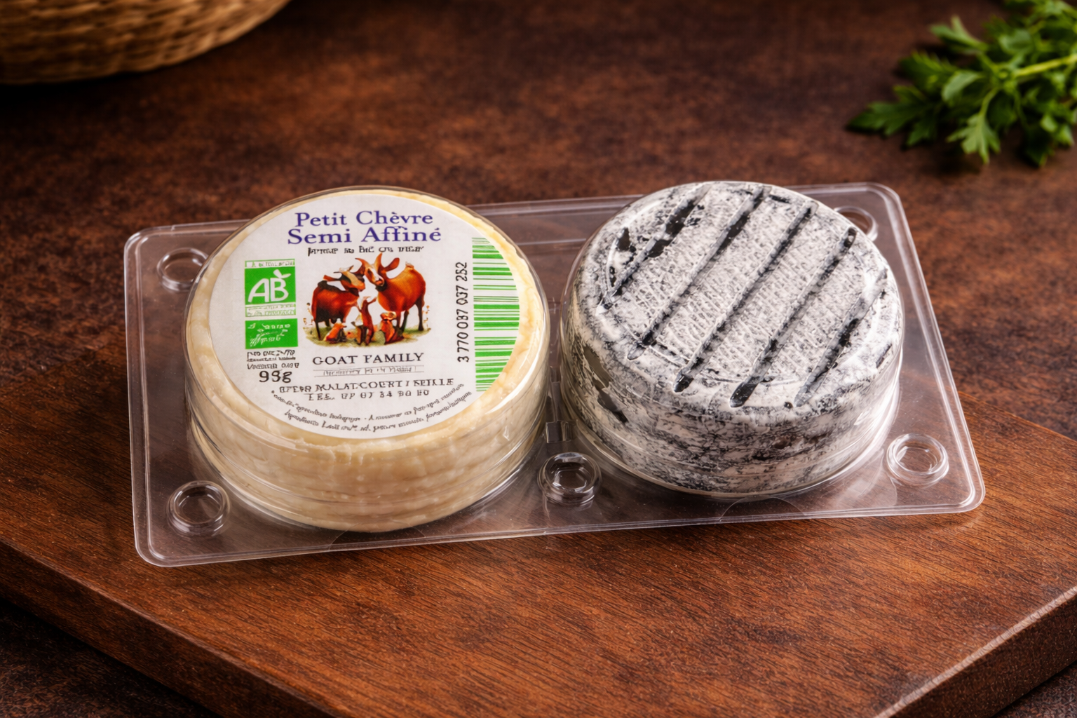 Duo de petits chèvres : semi-affiné & cendré - 190g
