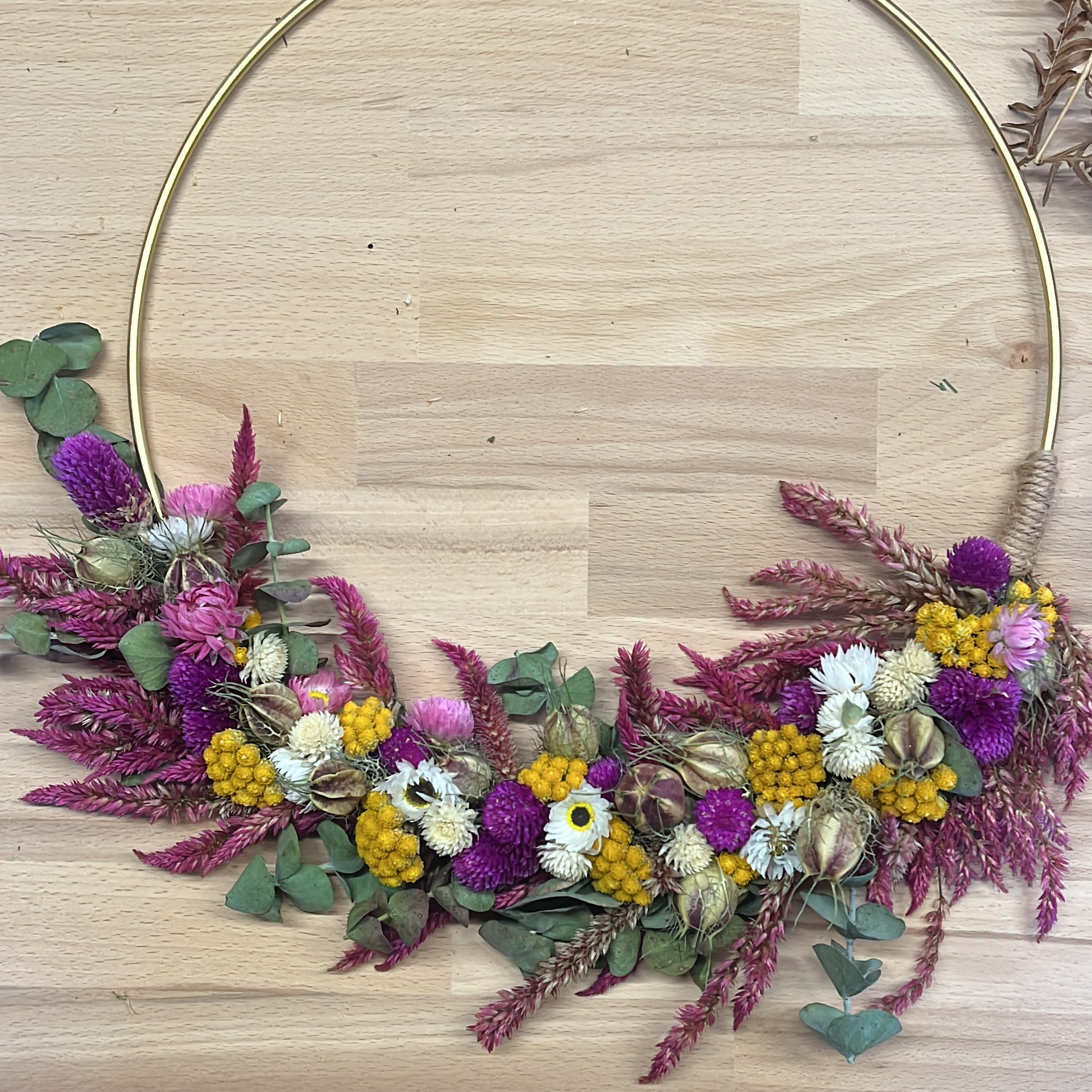 Couronne fleurs séchées 30 cm