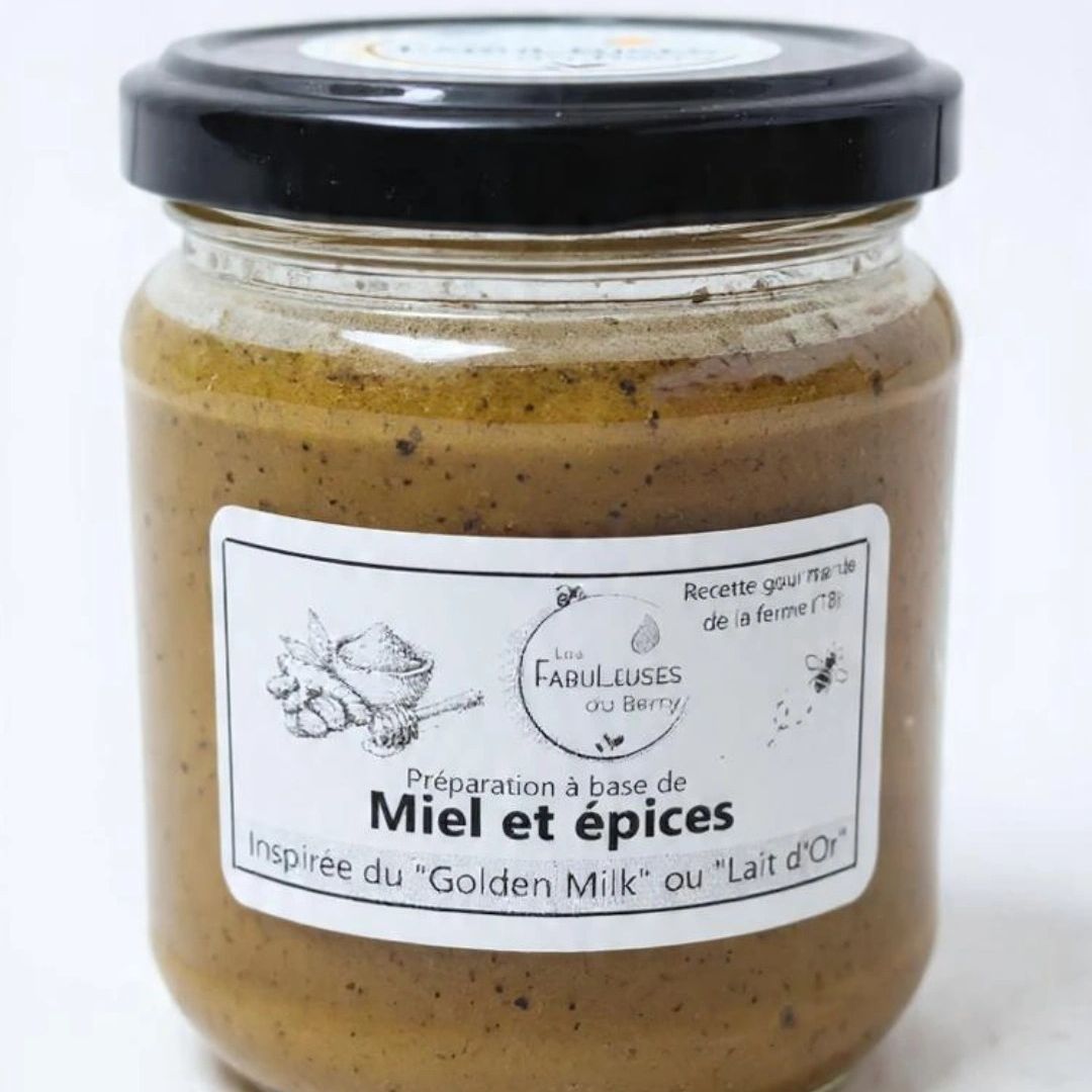 Préparation à base de miel et épices, type "lait d'or" - 250g