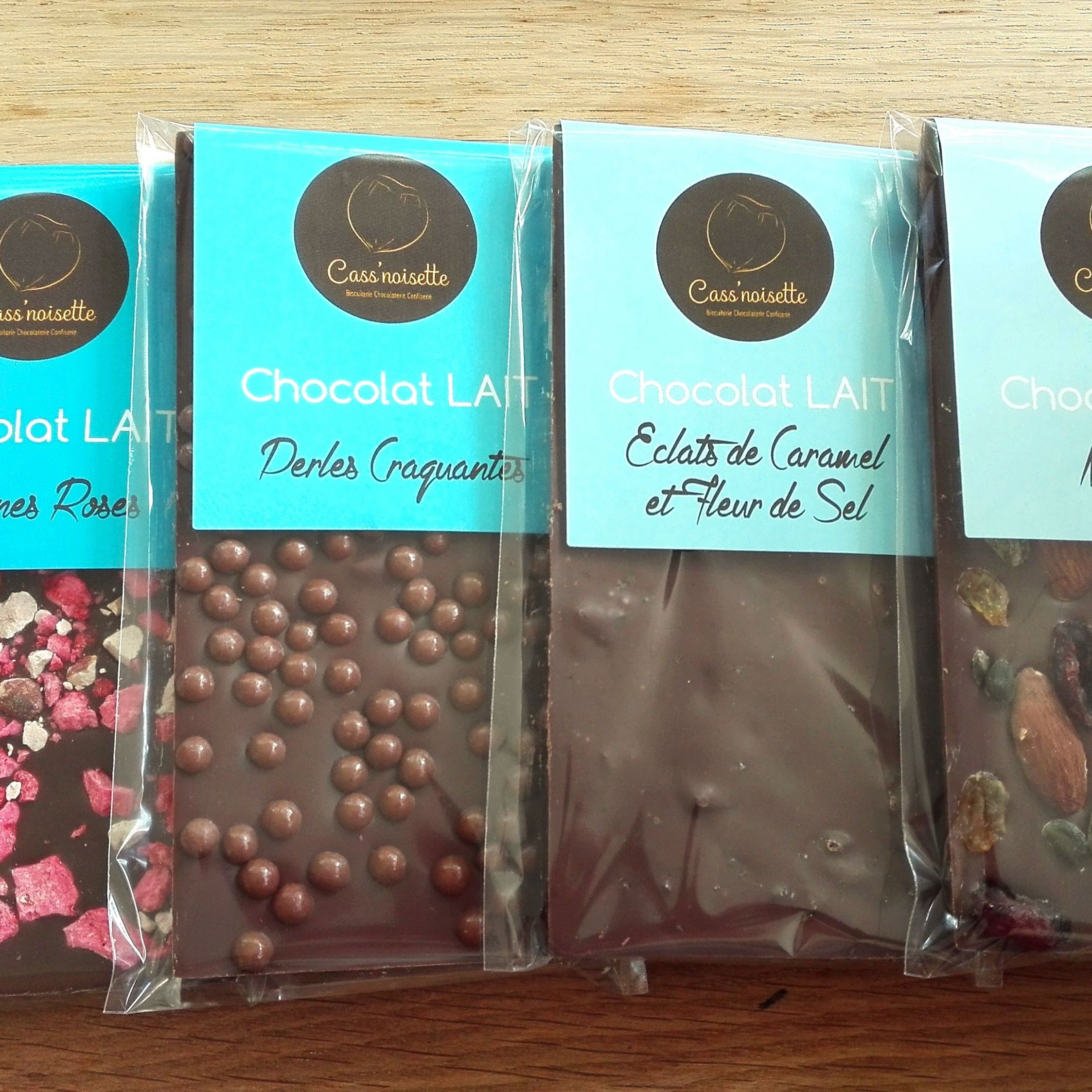 Tablettes chocolat lait garnies 90 g