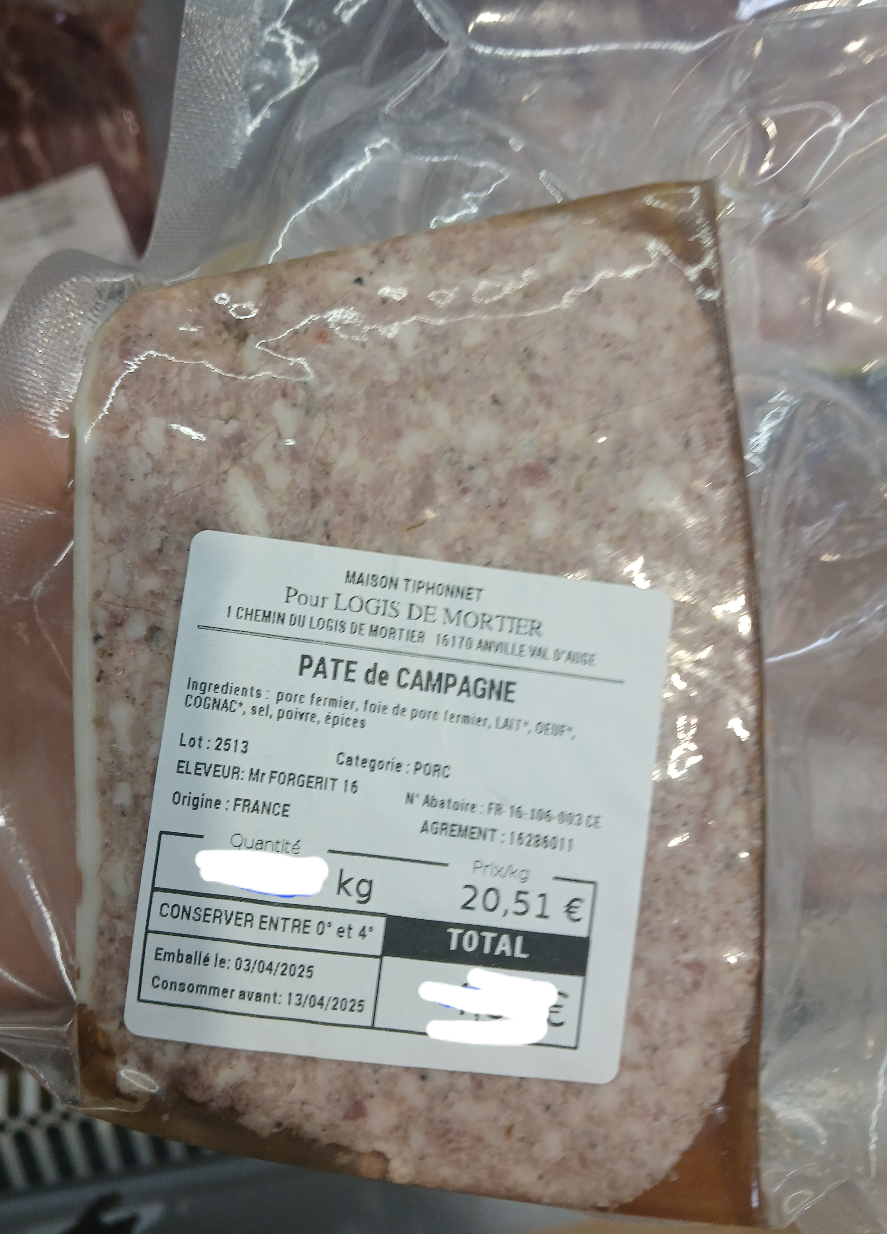 Paté de campagne en tranche - 226g