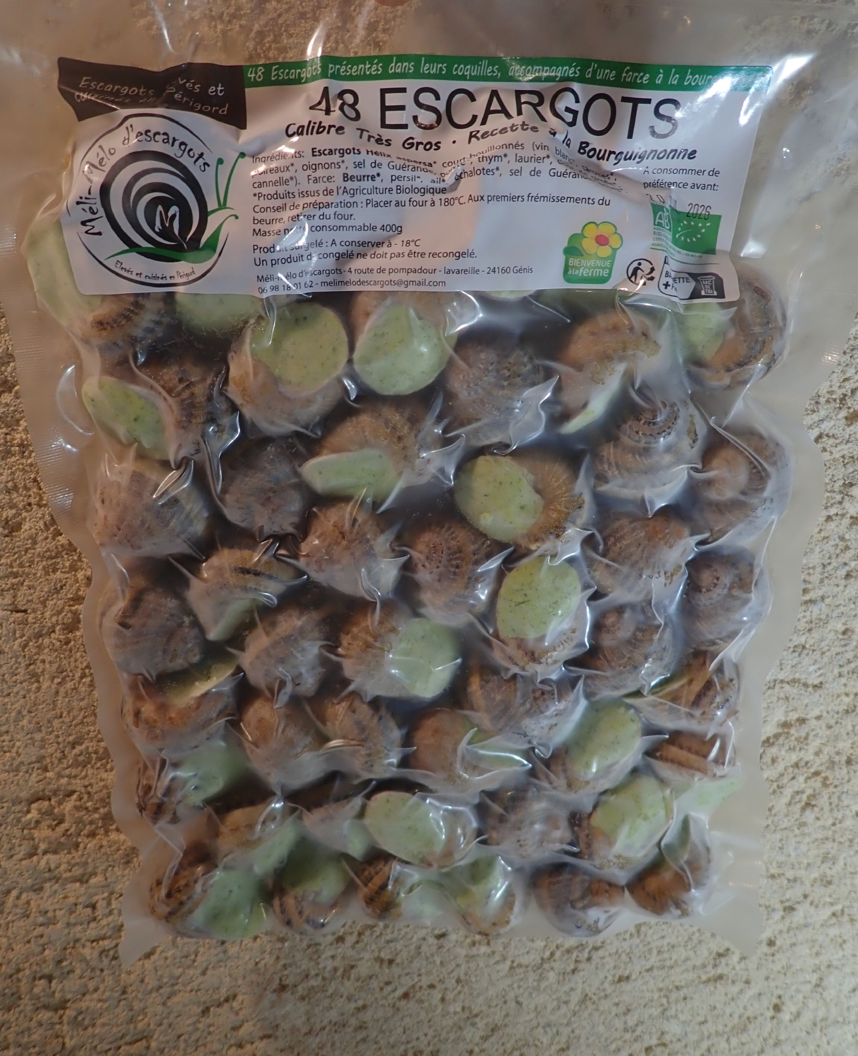 Escargots en coquilles farcis à la bourguignonne *48 - 400g