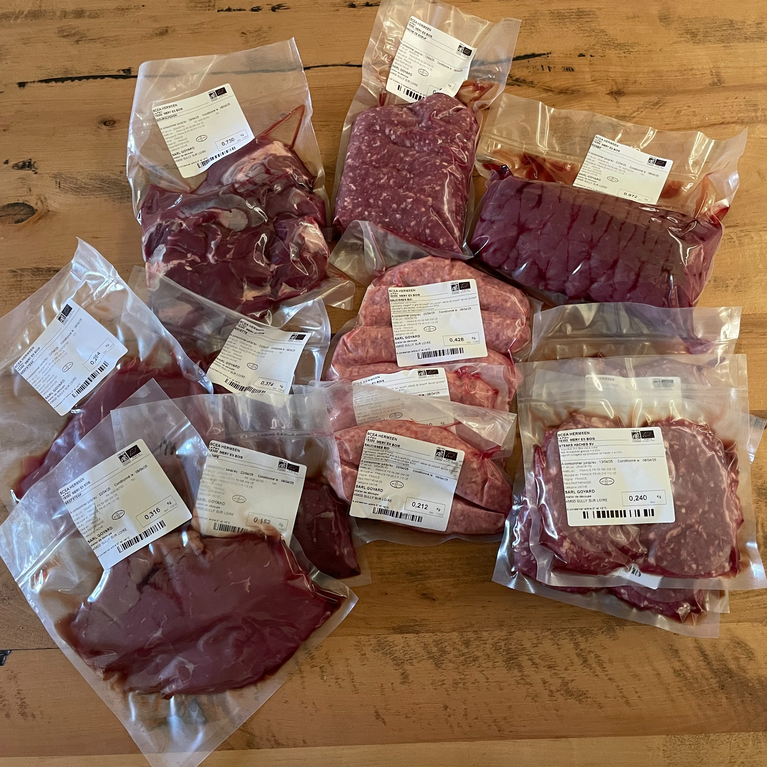 Colis saucisse de vache 10kg