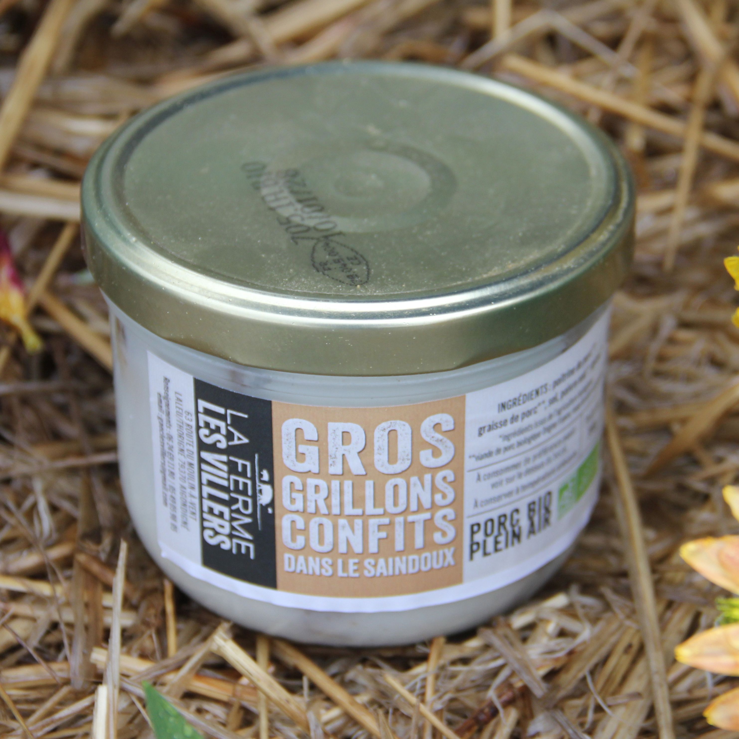Gros grillons bio confits Les Villers 300 g
