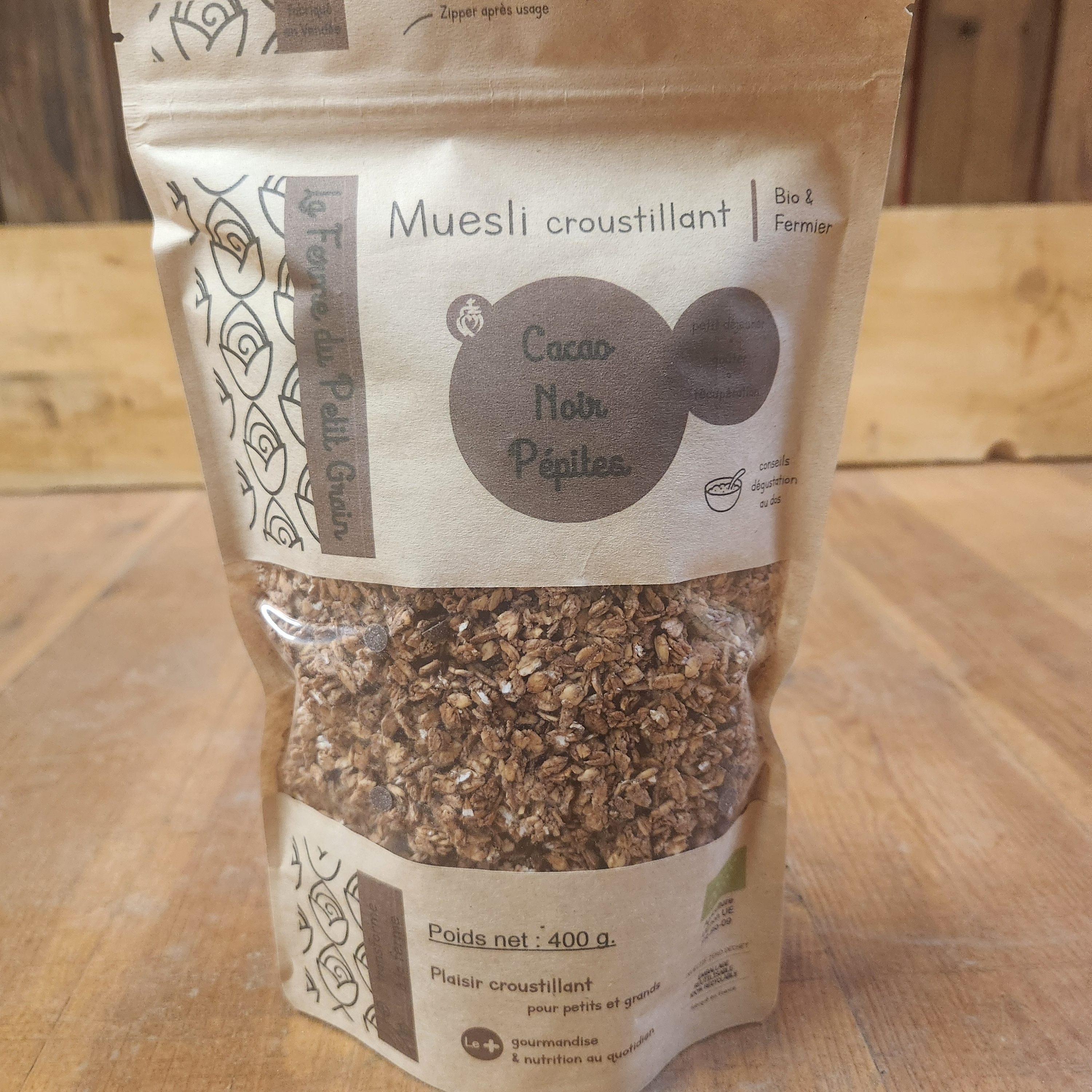 Muesli croustillant cacao noir pépites - 400g