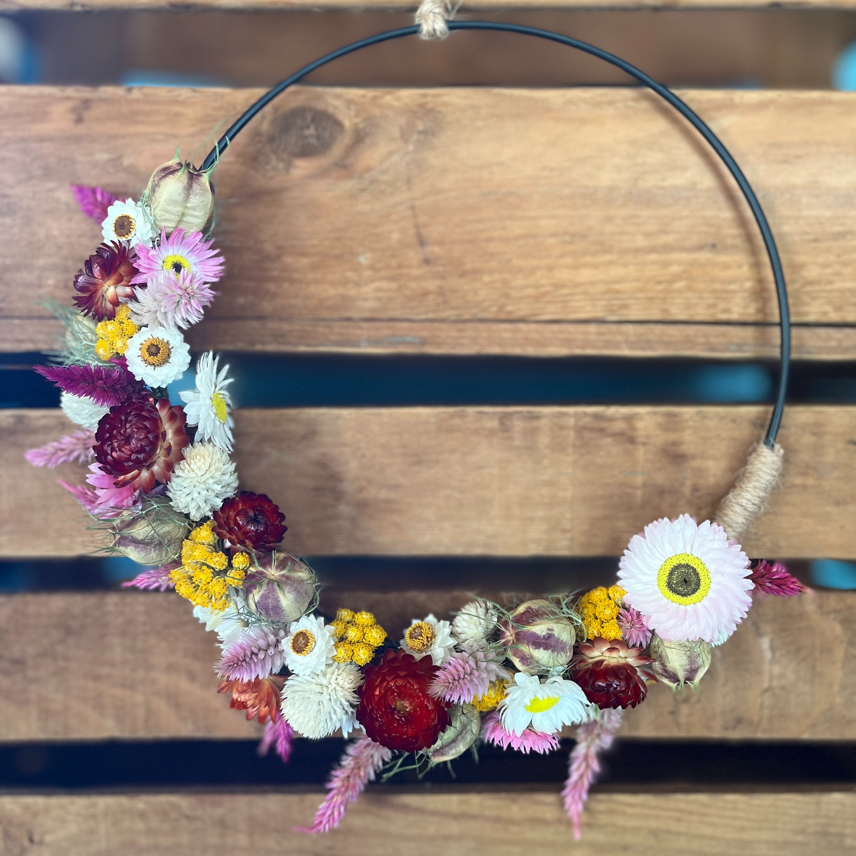 Couronne fleurs séchées 20 cm