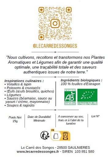 L'Estragon en Feuilles BIO - Feuilles Ciselées - 15g