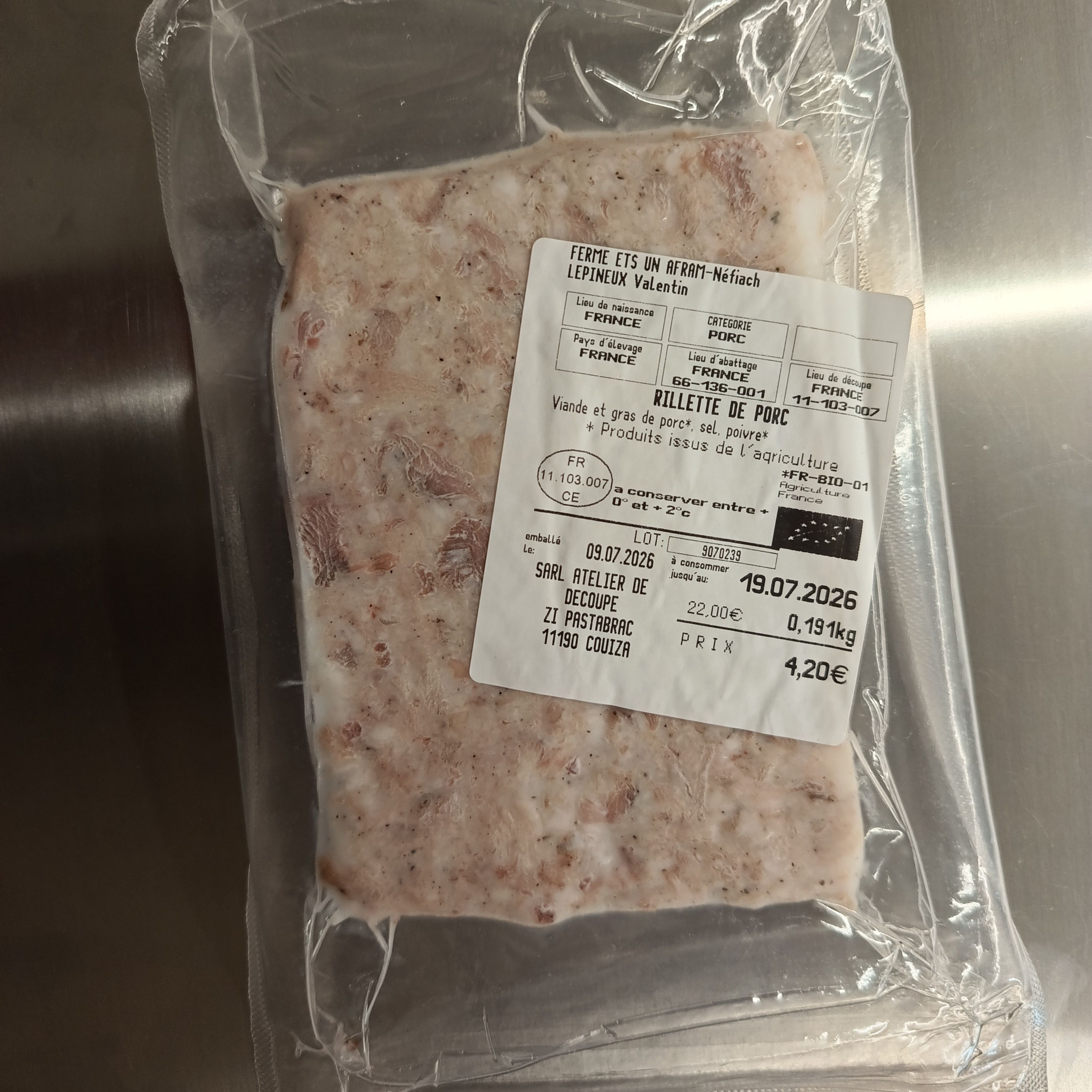 RILLETTES - AFRAM - 0,25kg