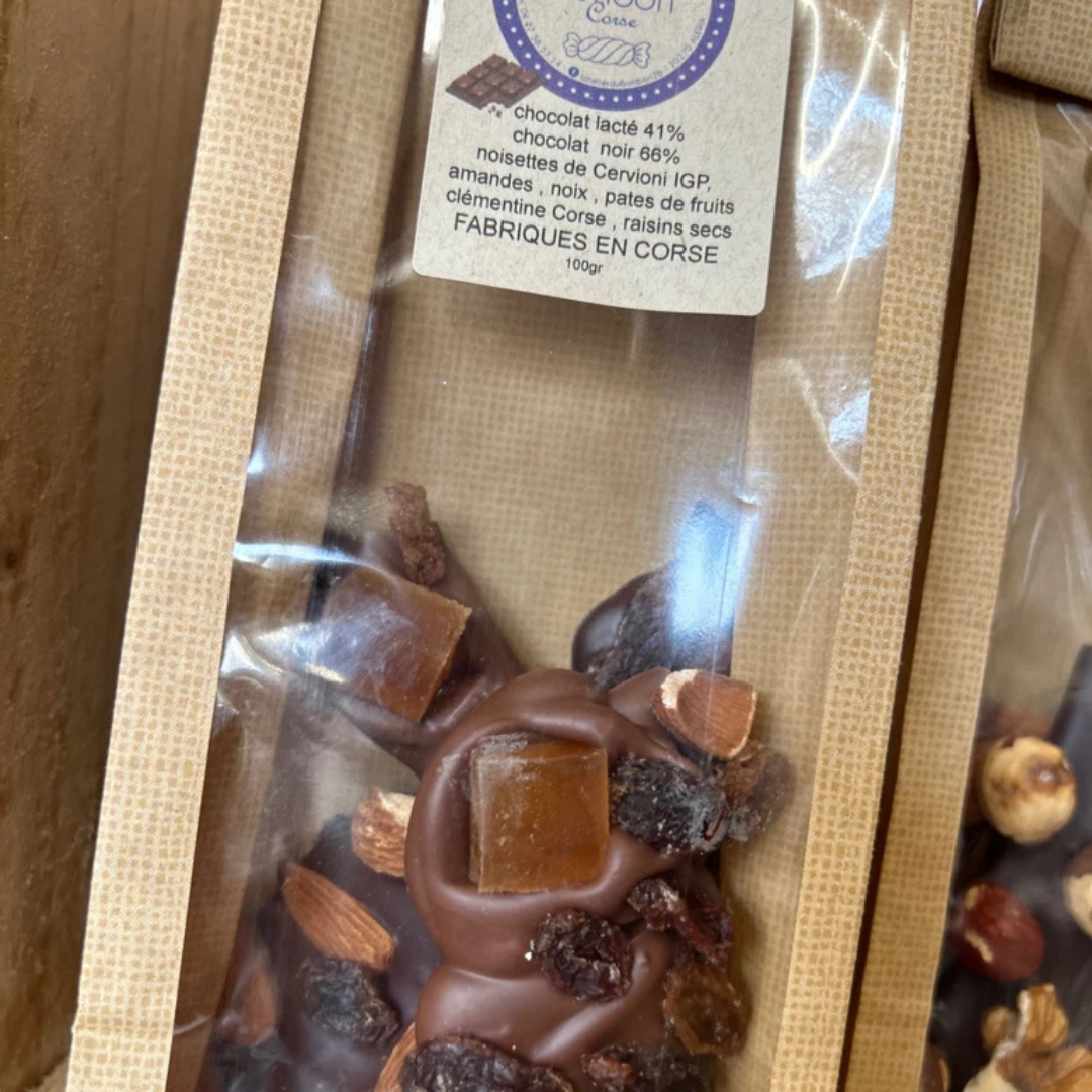 Mendiants chocolat noir et lait - 100gr