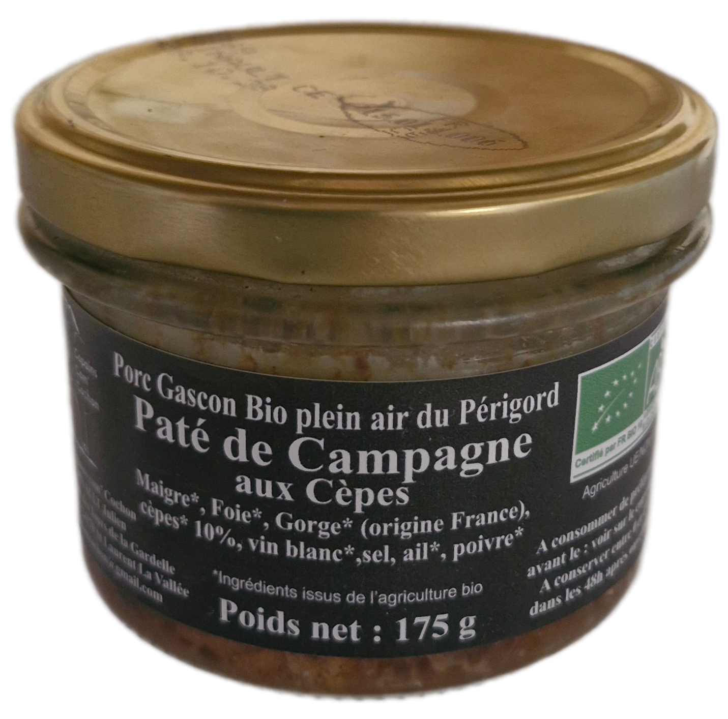 PÂTE DE CAMPAGNE AUX CEPES - 175g