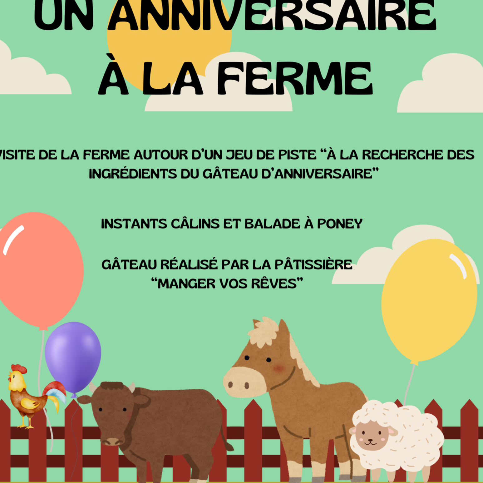 Un anniversaire à la ferme
