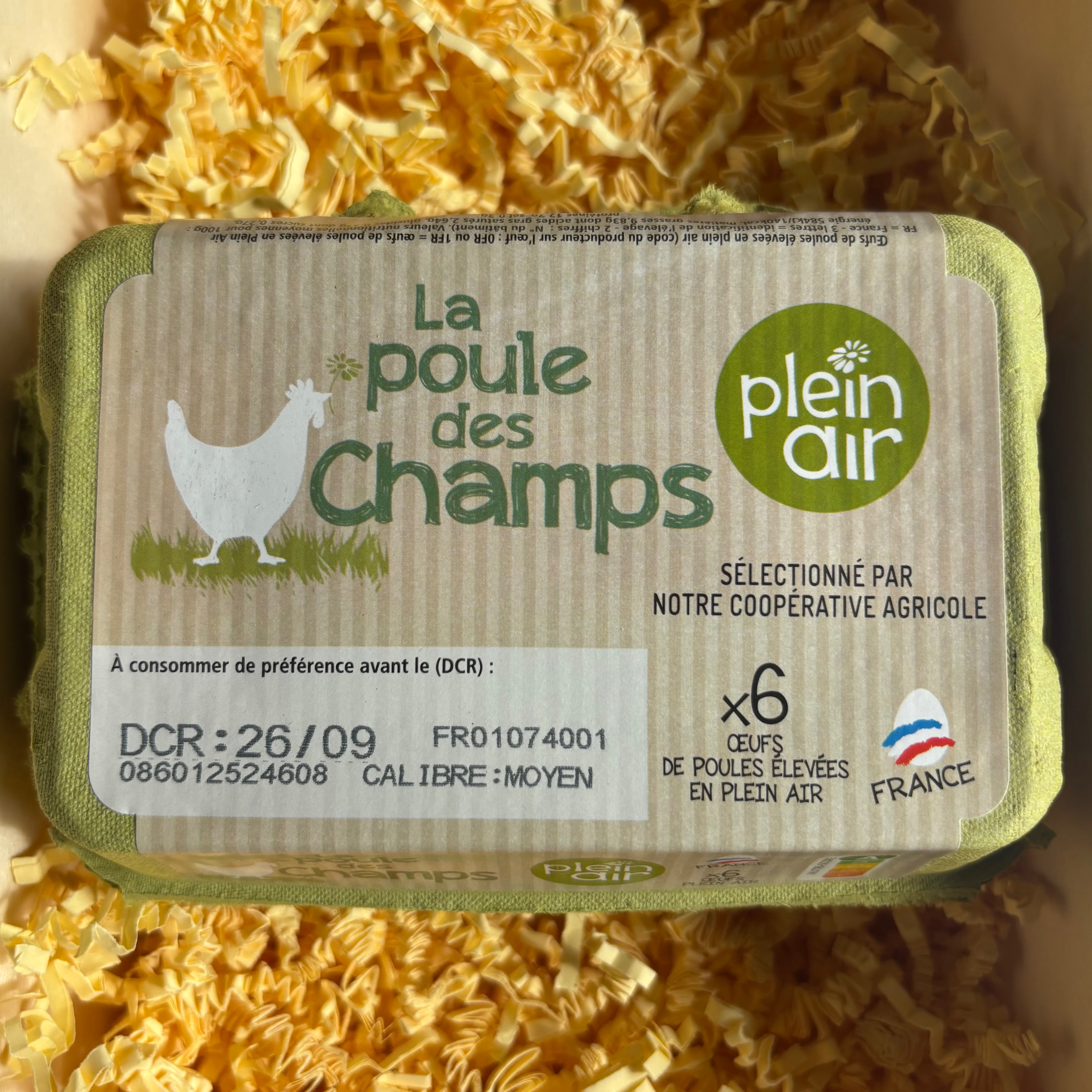 Boîte de 6 oeufs