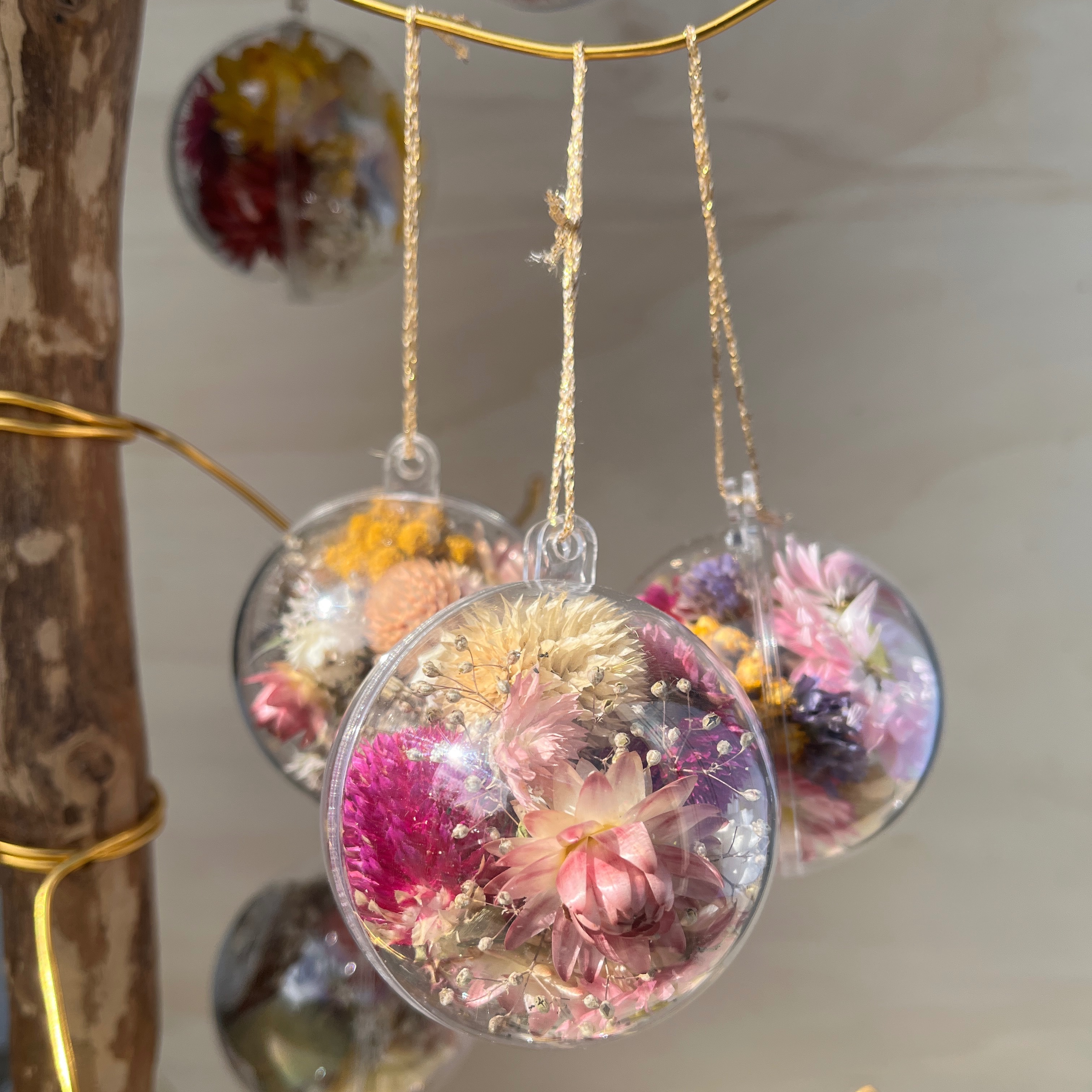 Boule de fleurs séchées