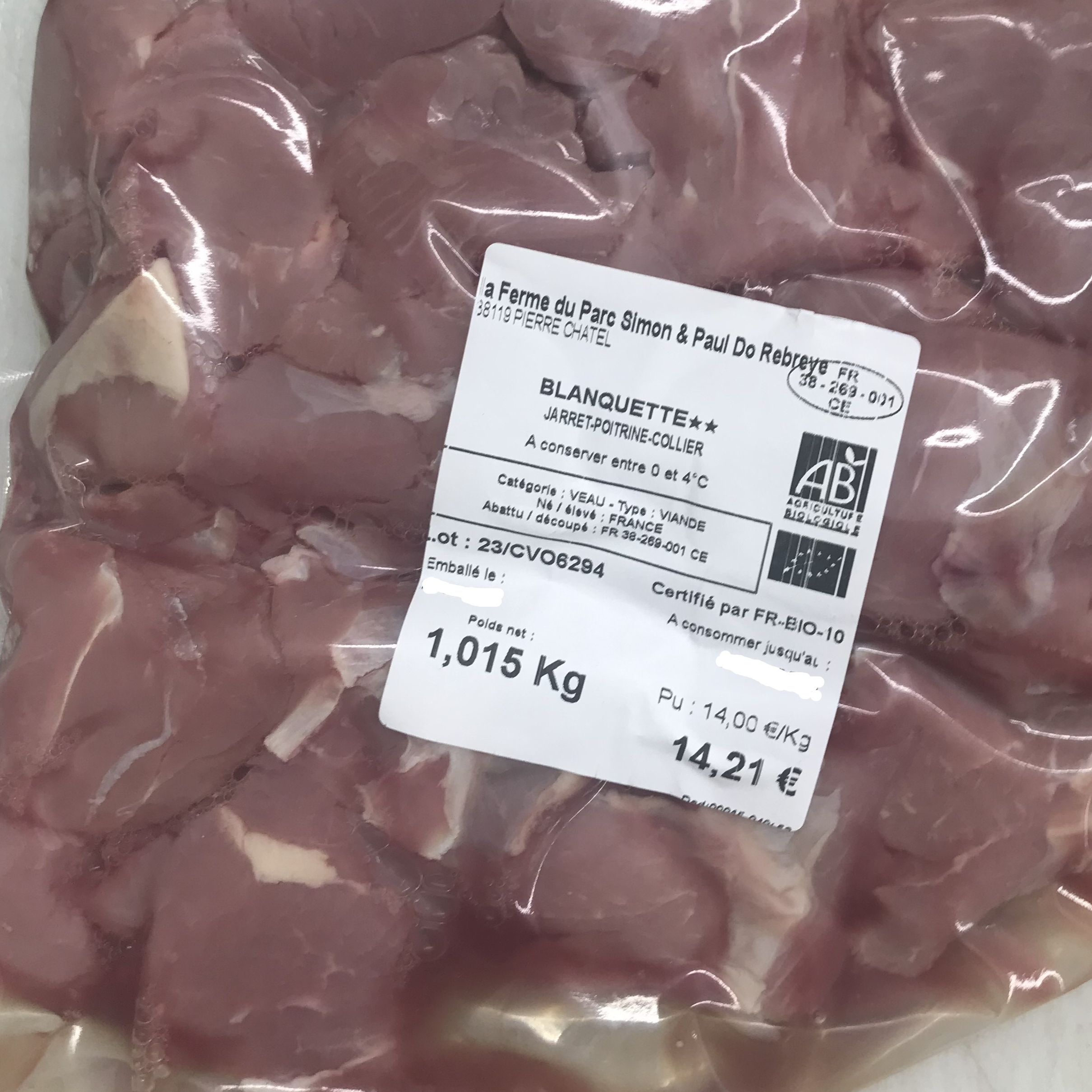 Blanquette (sans os)