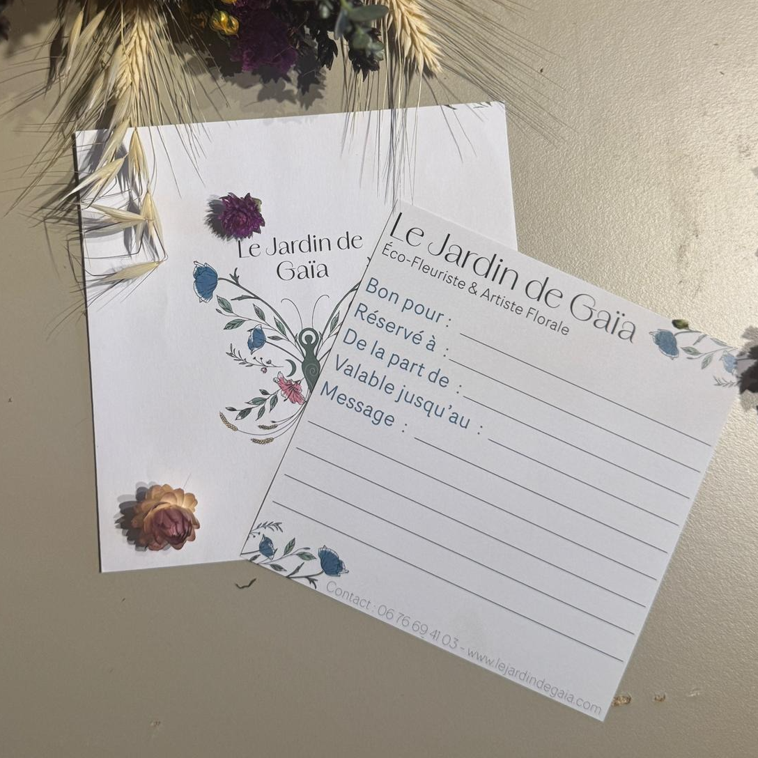 Bon cadeau atelier d'art floral