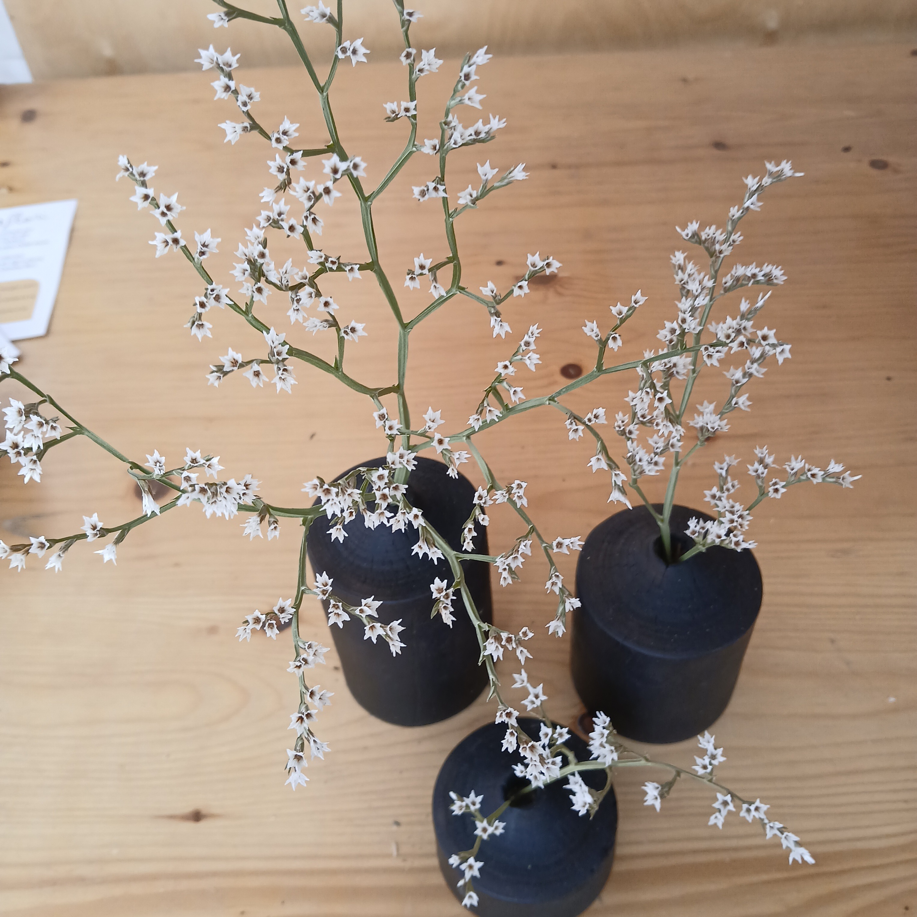 Lot de 3 soliflors bois noir