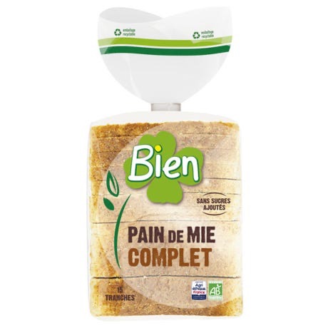 Pain de mie complet, tranché - 500g