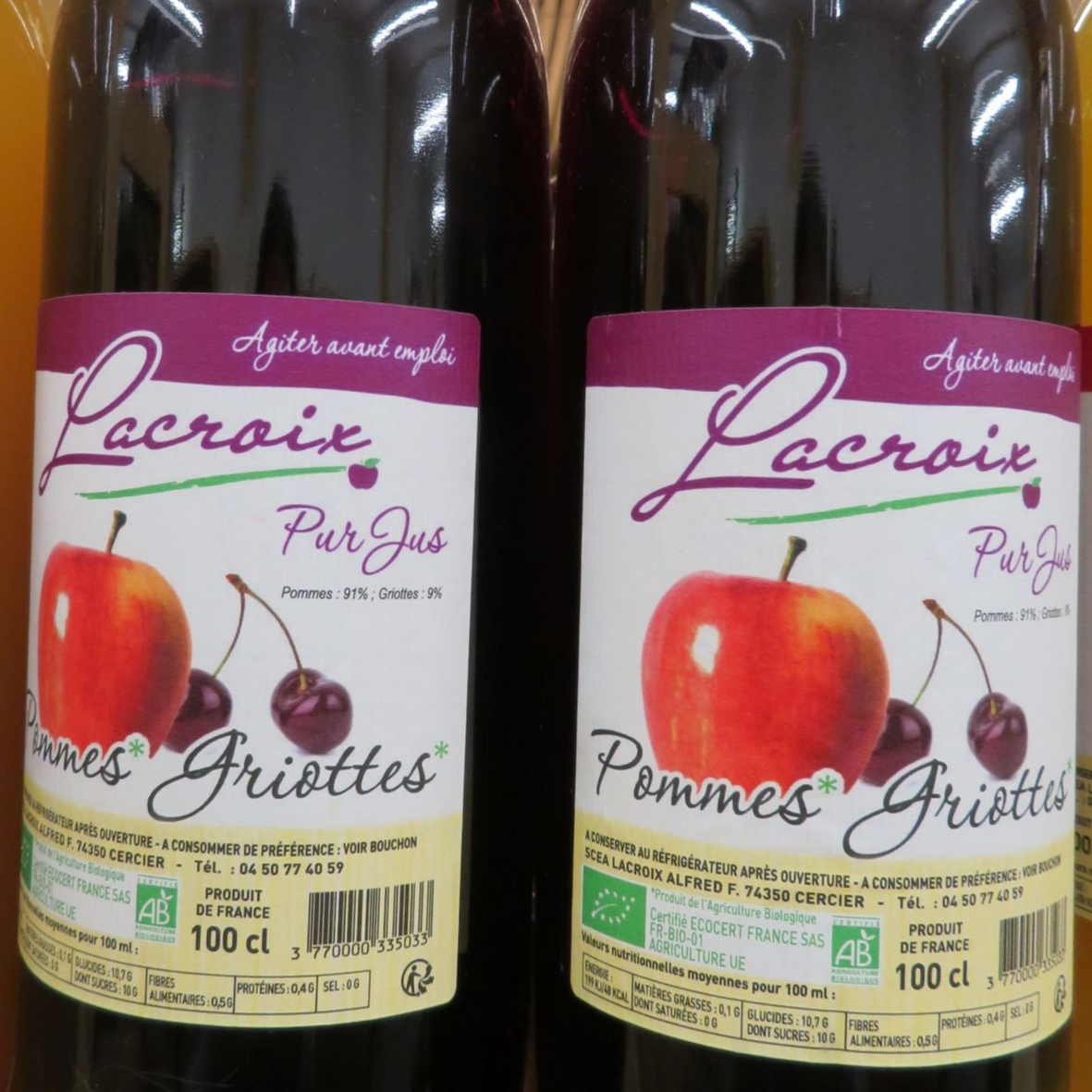 Jus de pomme-griotte Bio