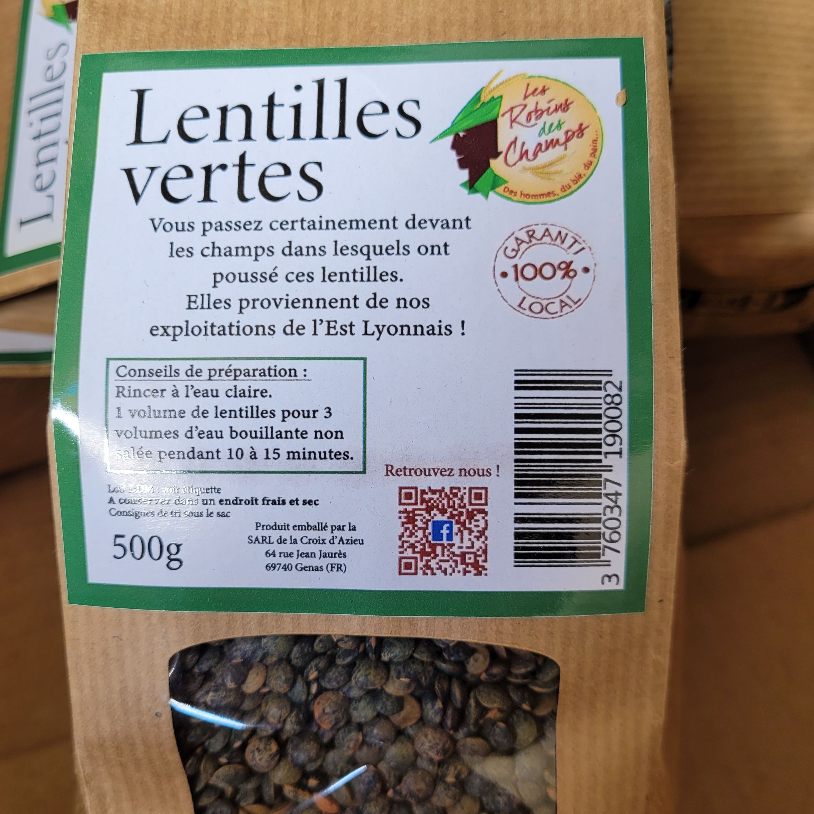 LENTILLES VERTES - 500g