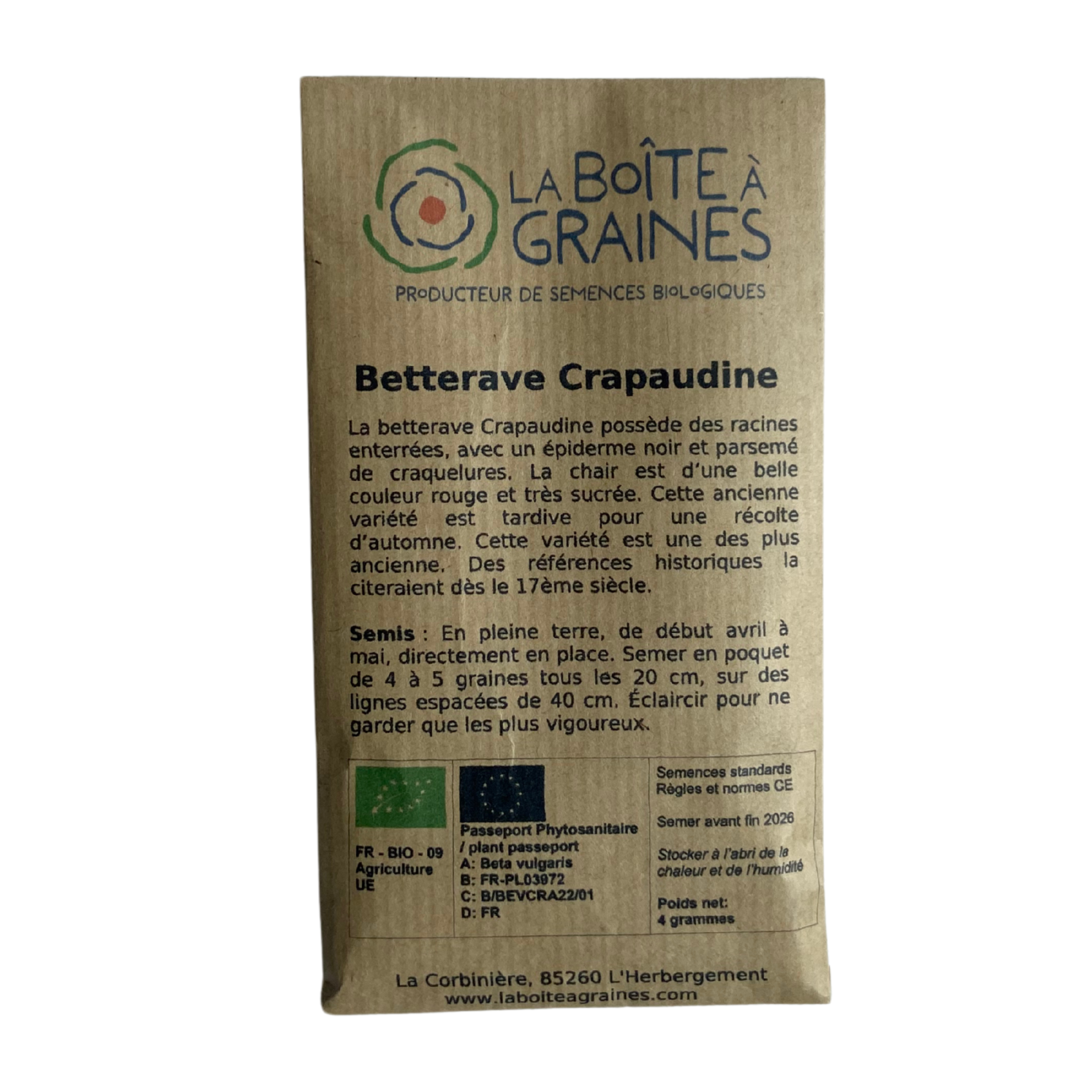 Graines de betterave crapaudine - 4g