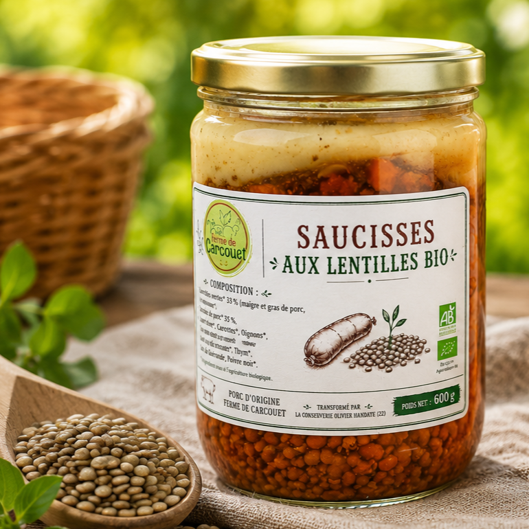 Saucisses lentilles - 600g