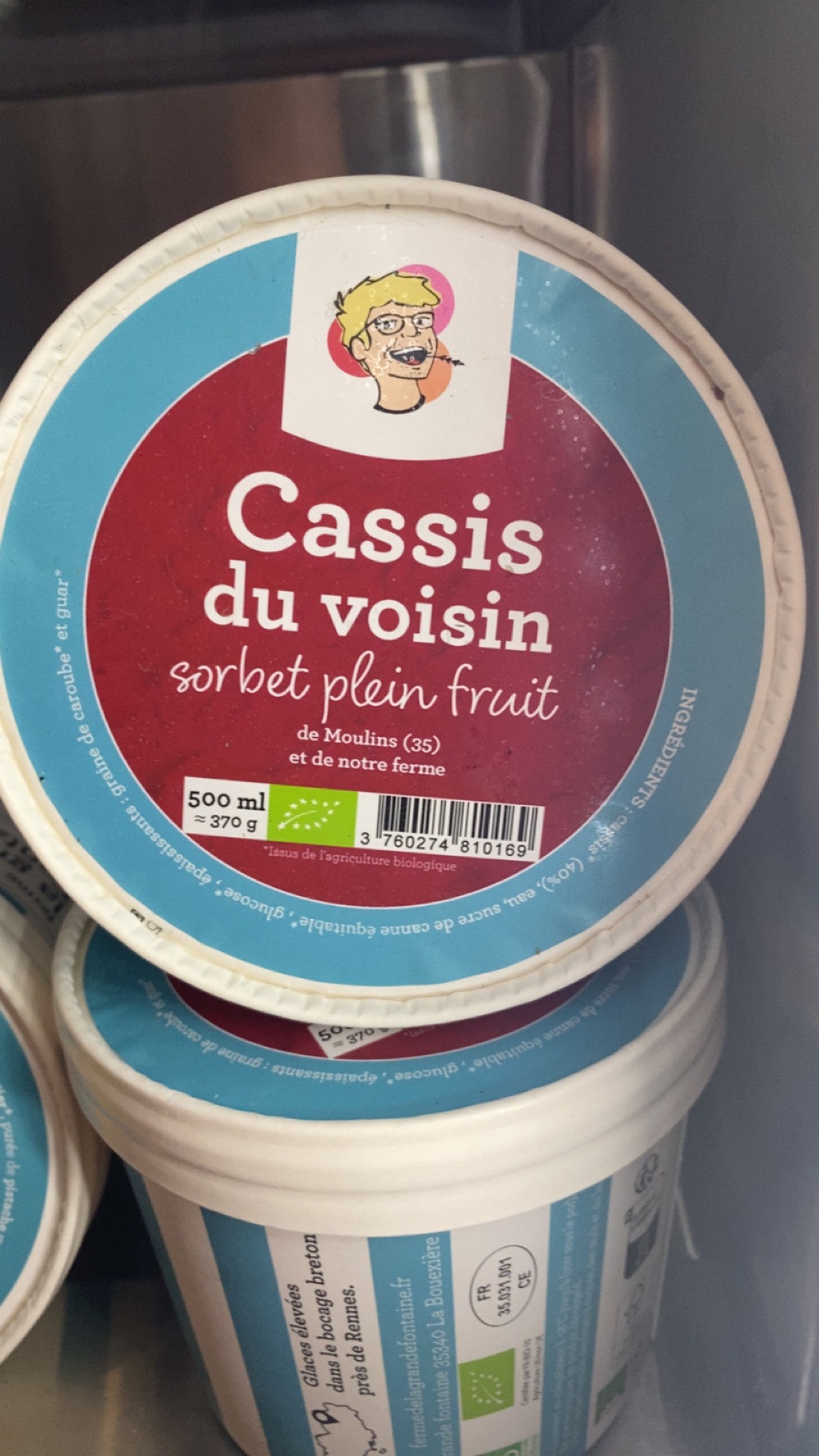 Sorbet Cassis du voisin 500 ml
