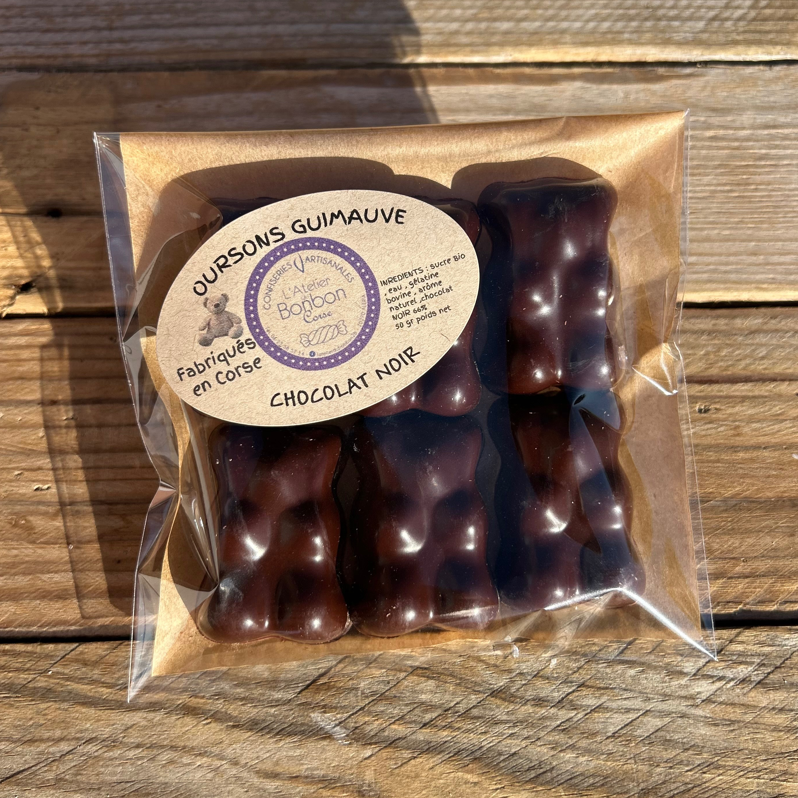 Oursons guimauve - chocolat noir - 60g