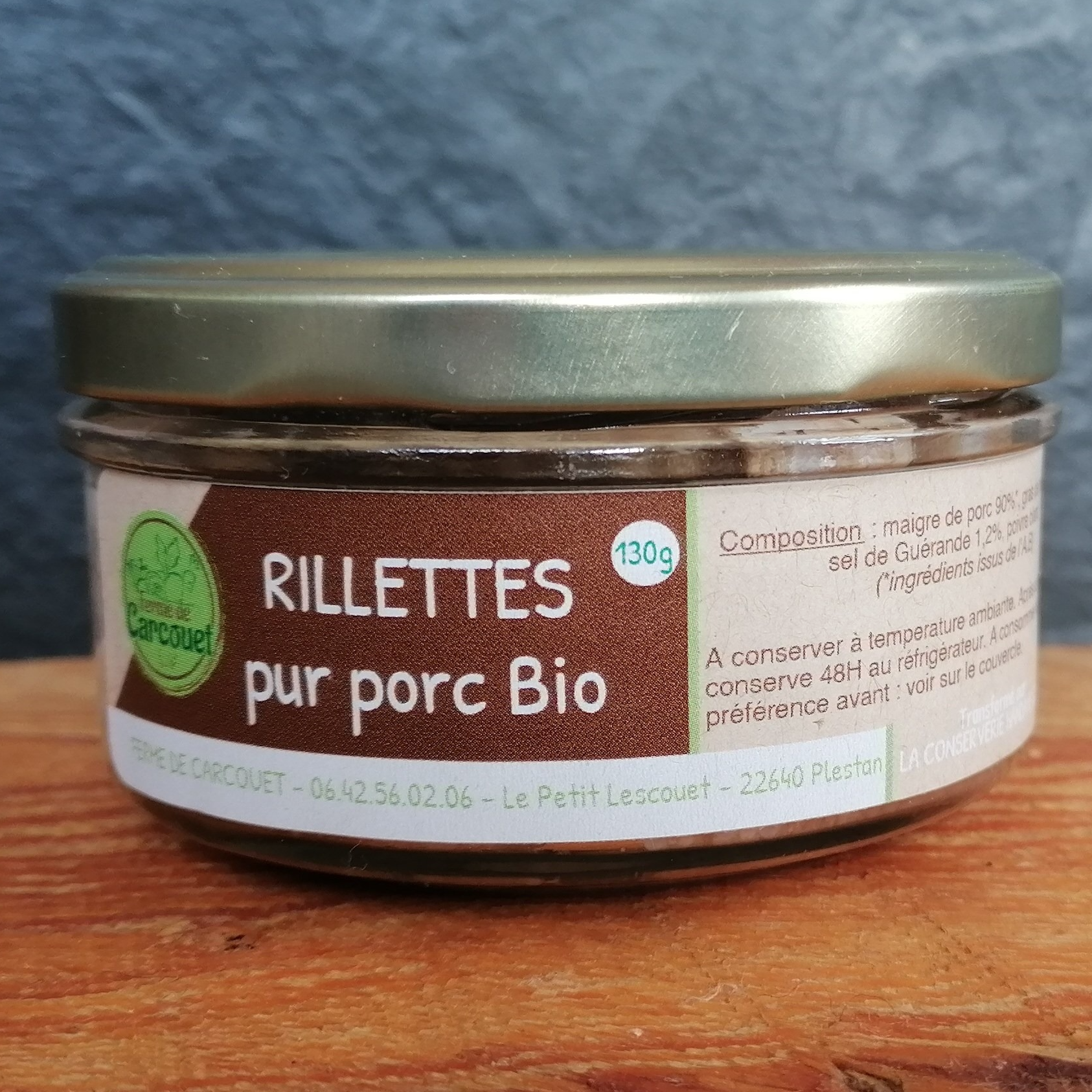 Rillettes pur porc Bio - 130g