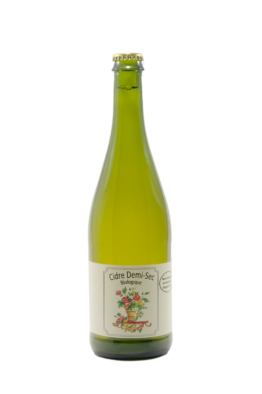 Cidre demi-sec biologique non pasteurisé 75 cl