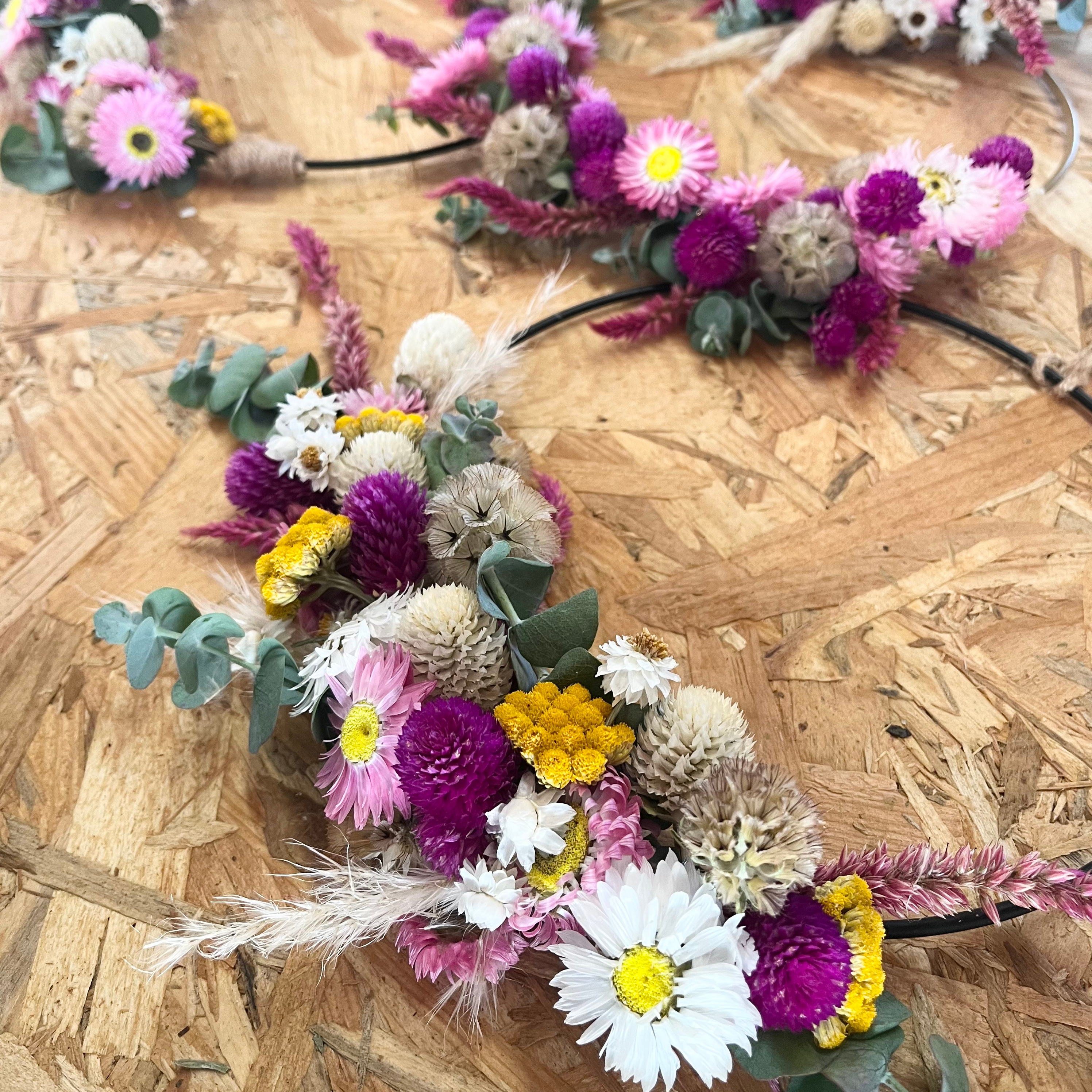 Atelier couronne de fleurs séchées