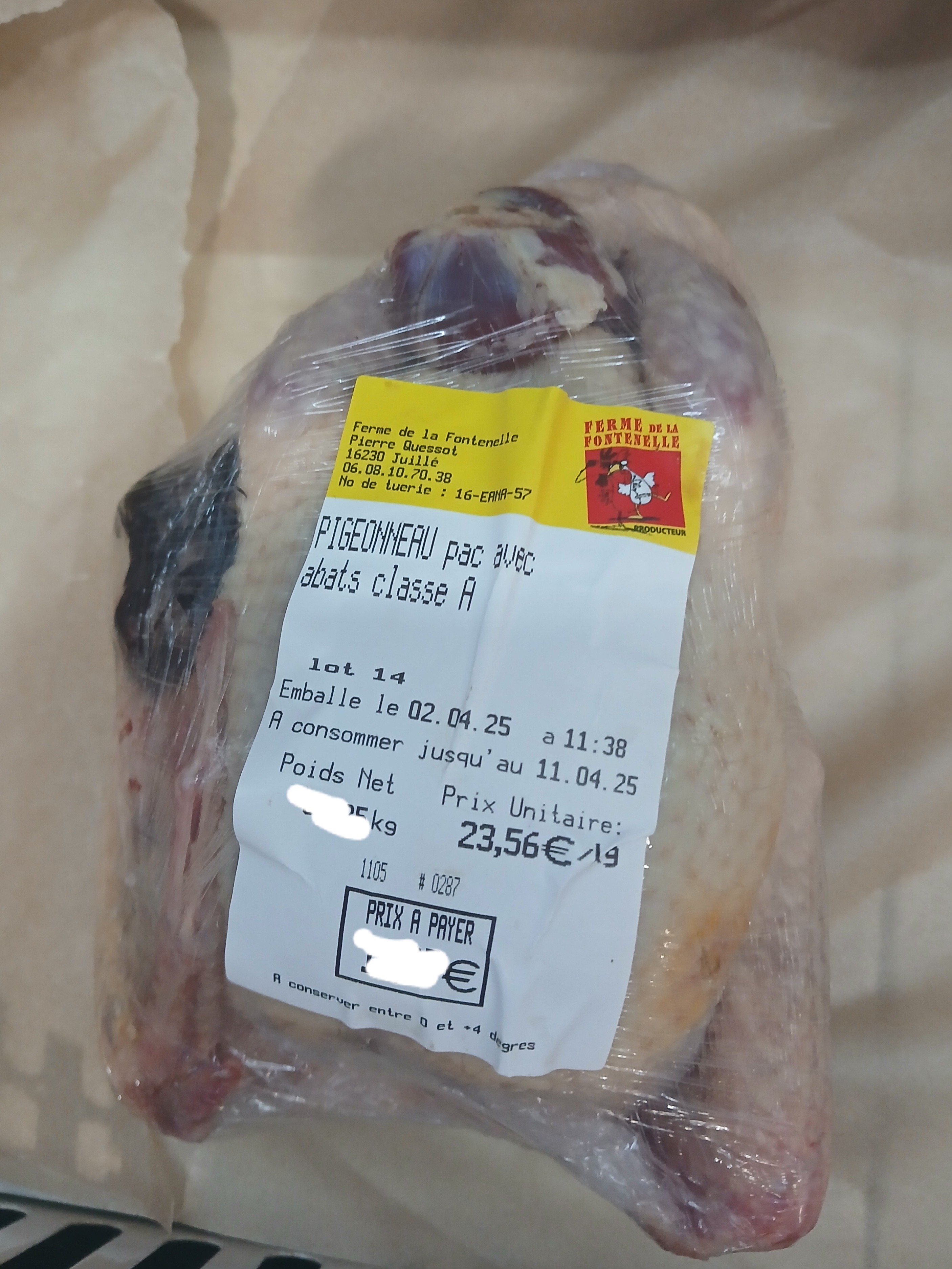 Pigeonneau - 0,4kg