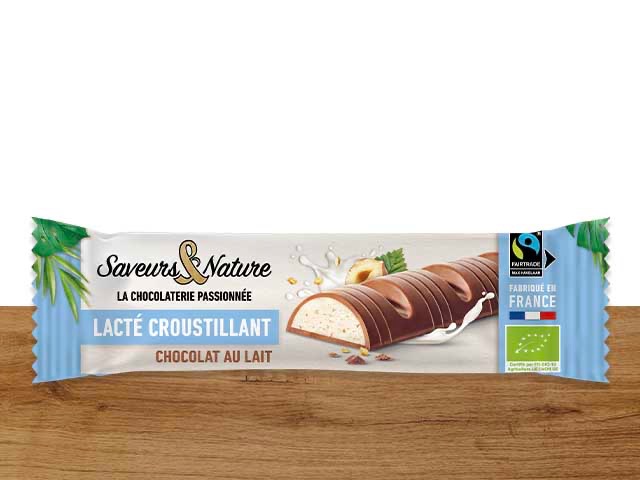 Barre lactée croustillant chocolat au lait - 30g