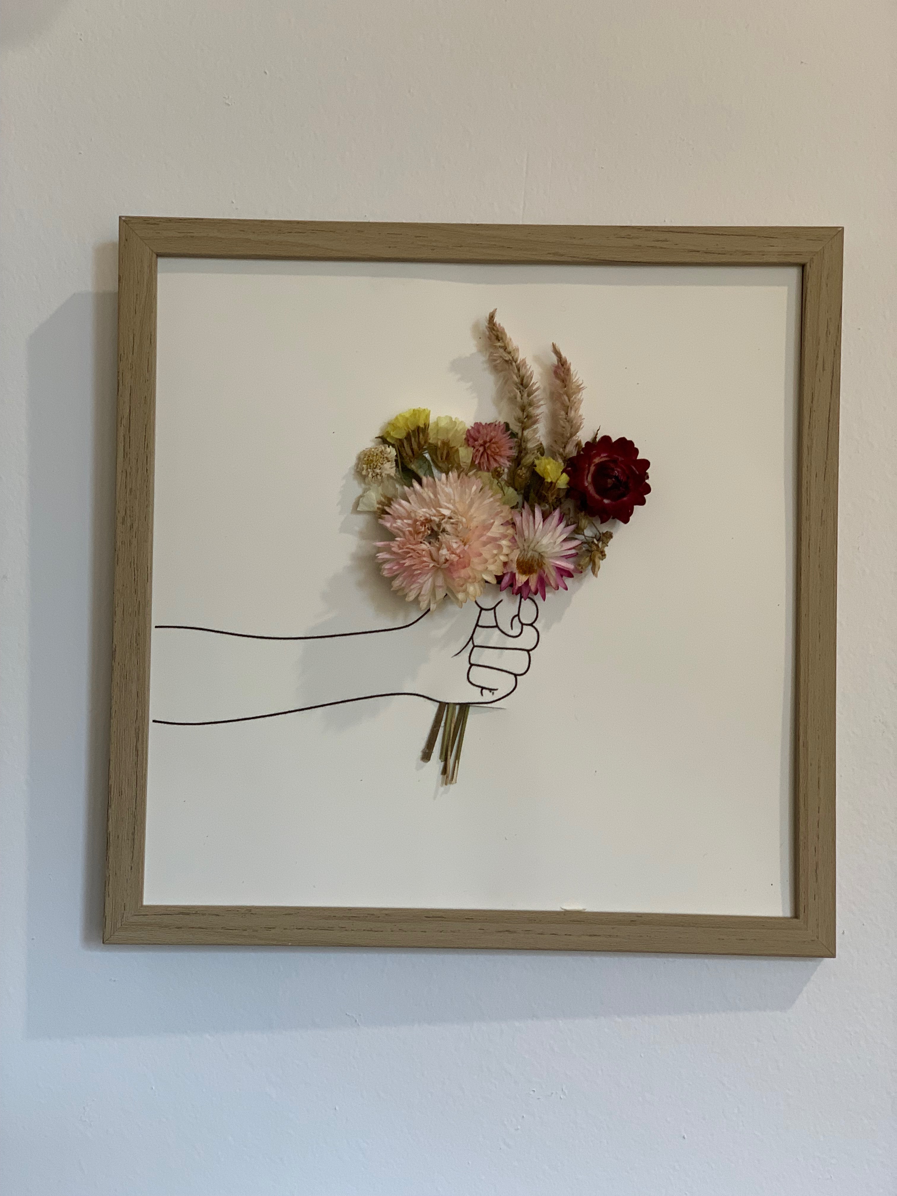 Cadre de fleurs séchées avec bras grand format