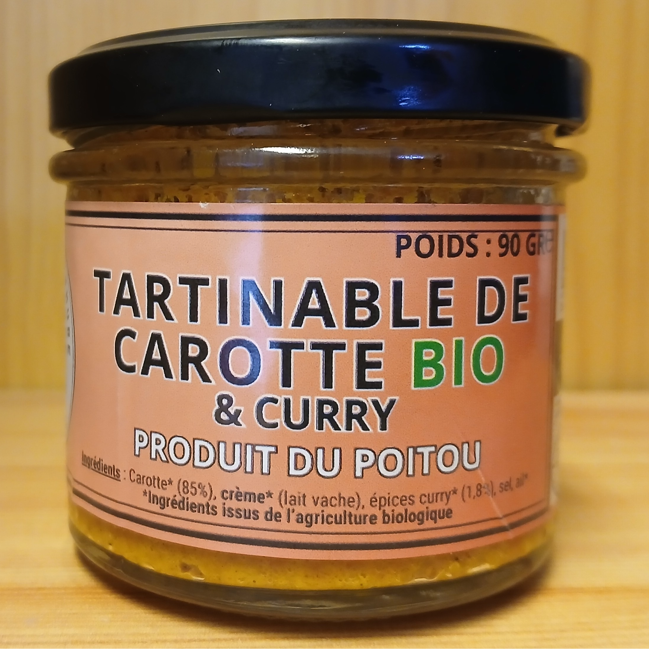 Tartinable de carotte et curry BIO - 90g