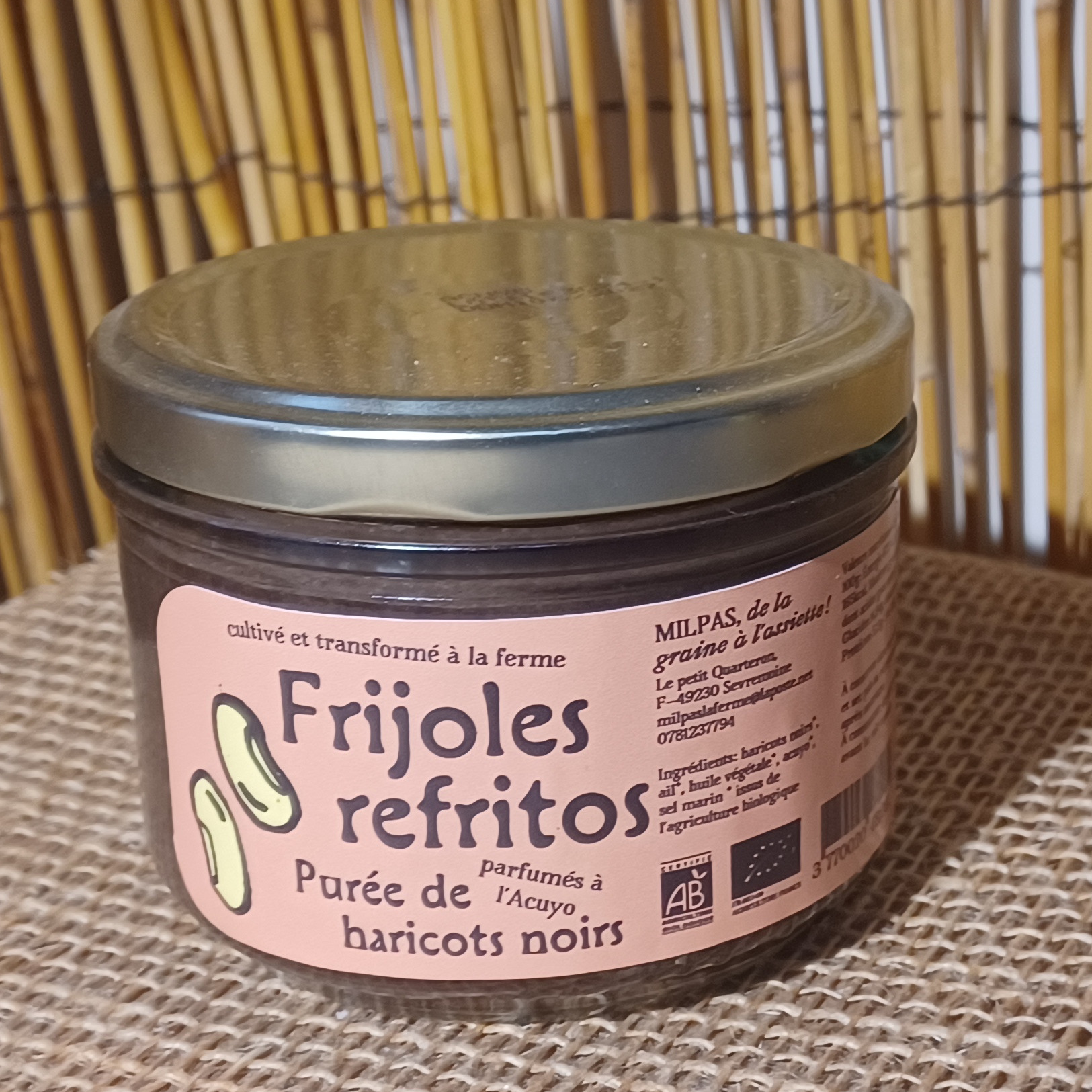 Frijoles refritos - Purée de haricots noirs - 200g