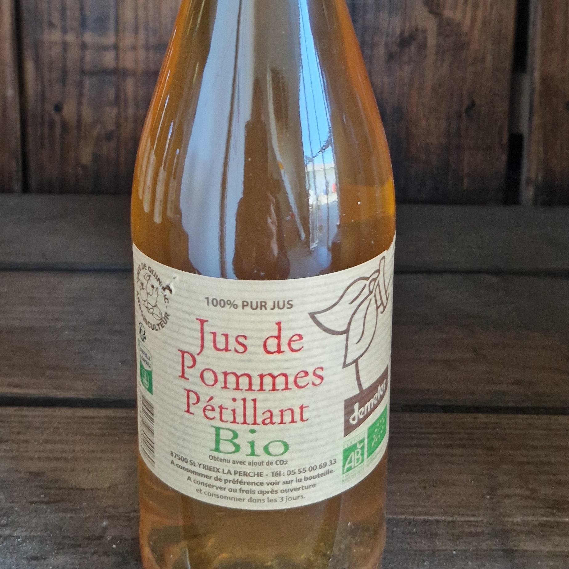Pétillant de pomme 75cl Bio et demeter