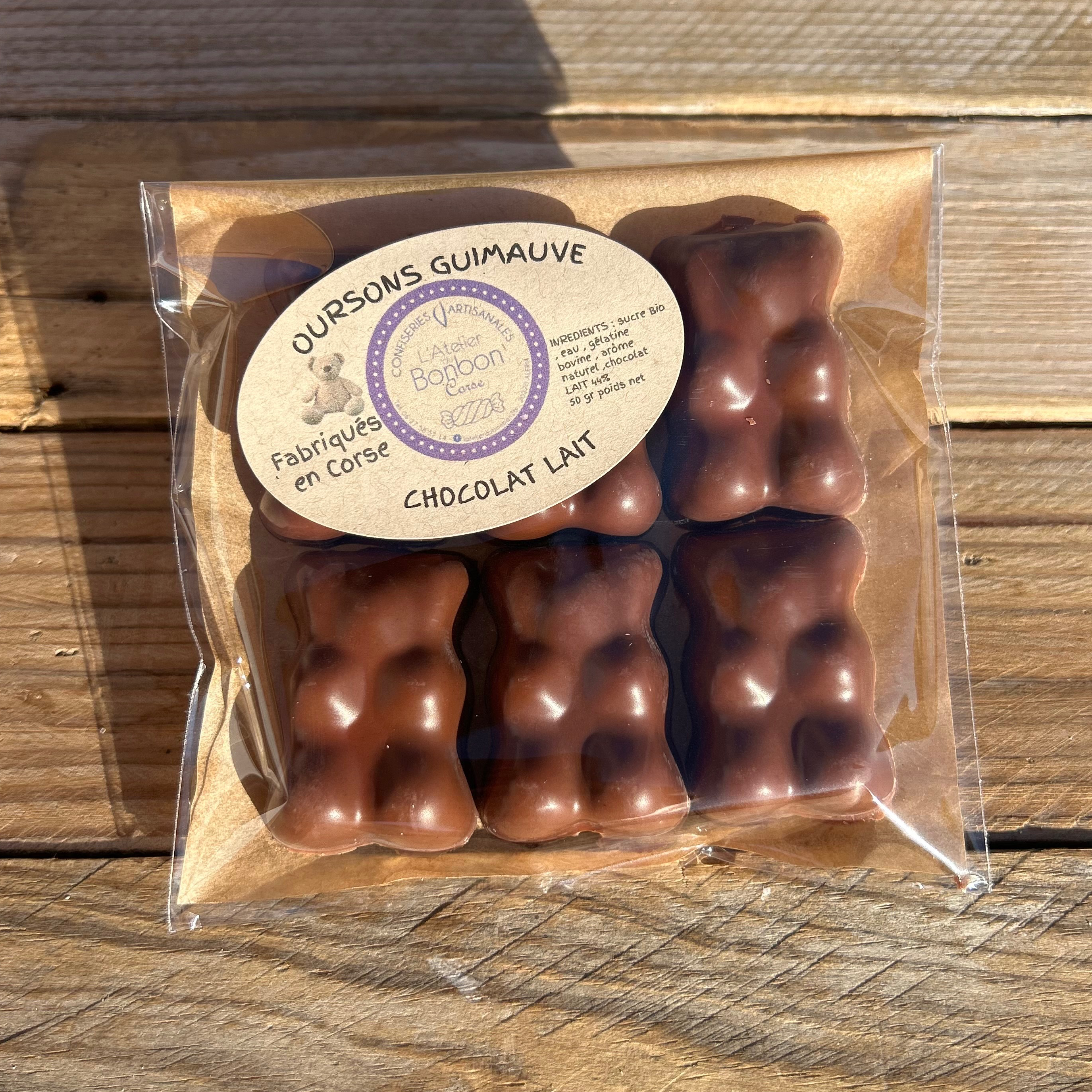 Oursons guimauve - chocolat lait - 60g