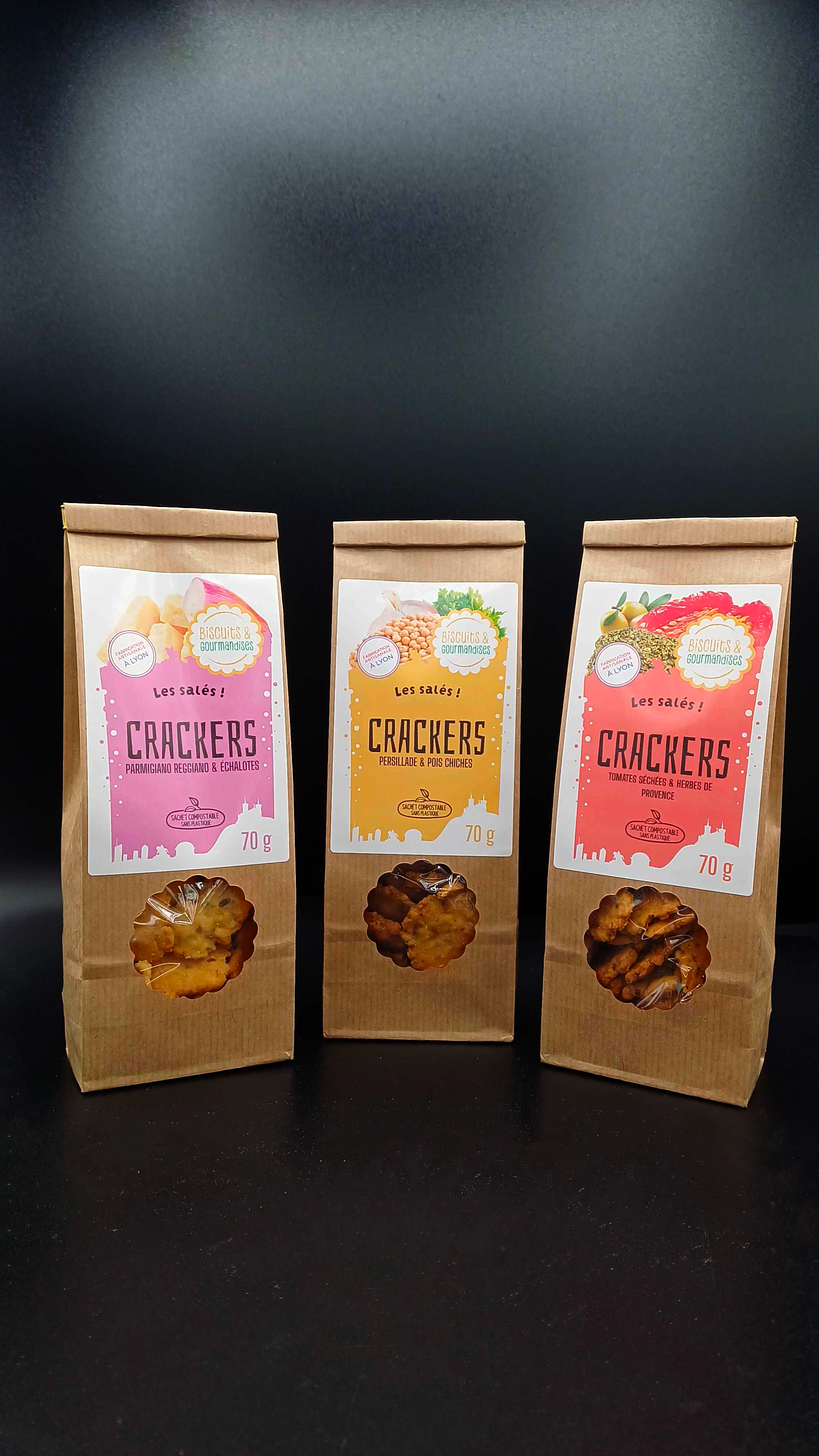 Crackers parmesan oignons échalottes