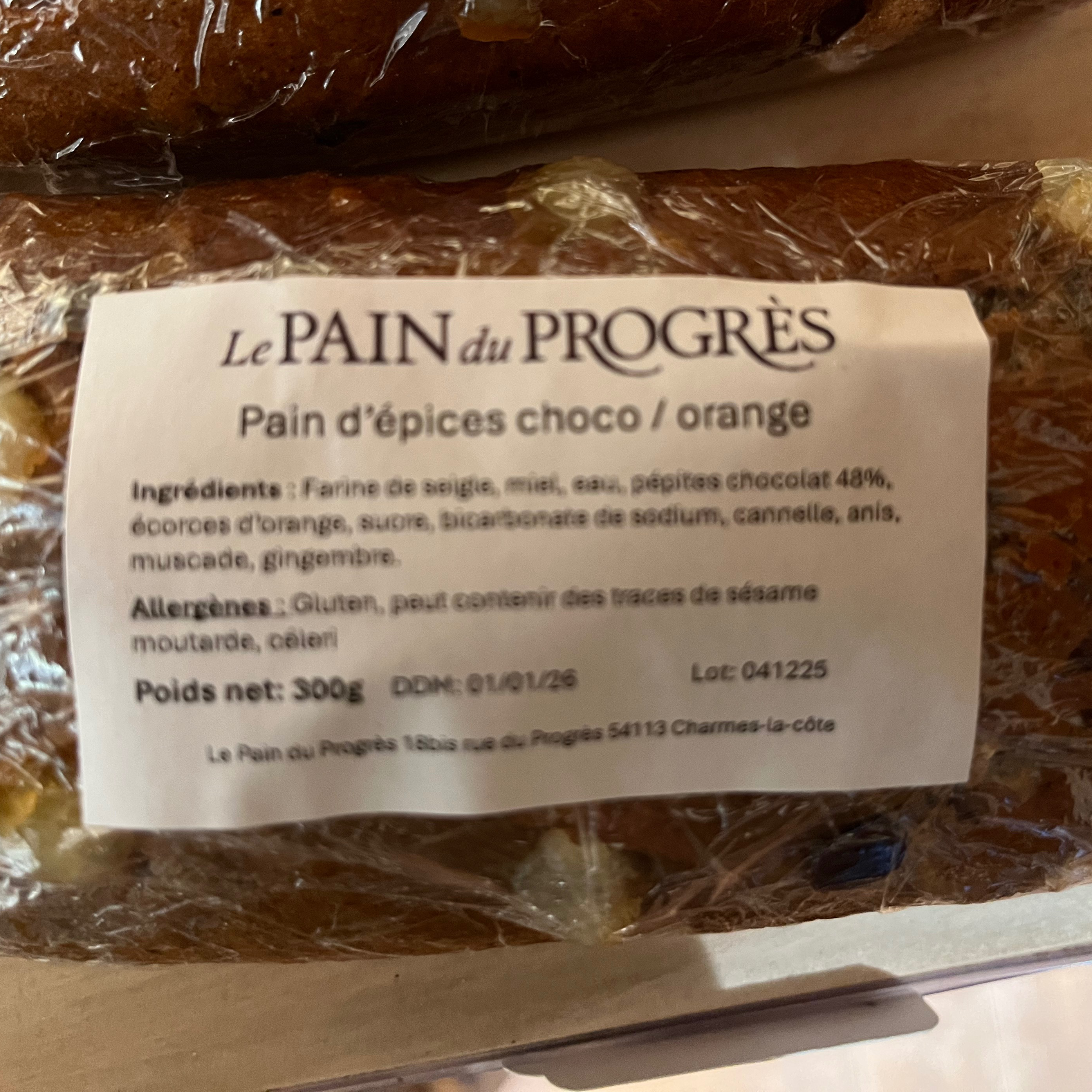 PAIN D'ÉPICES CHOCO-ORANGE (300G)