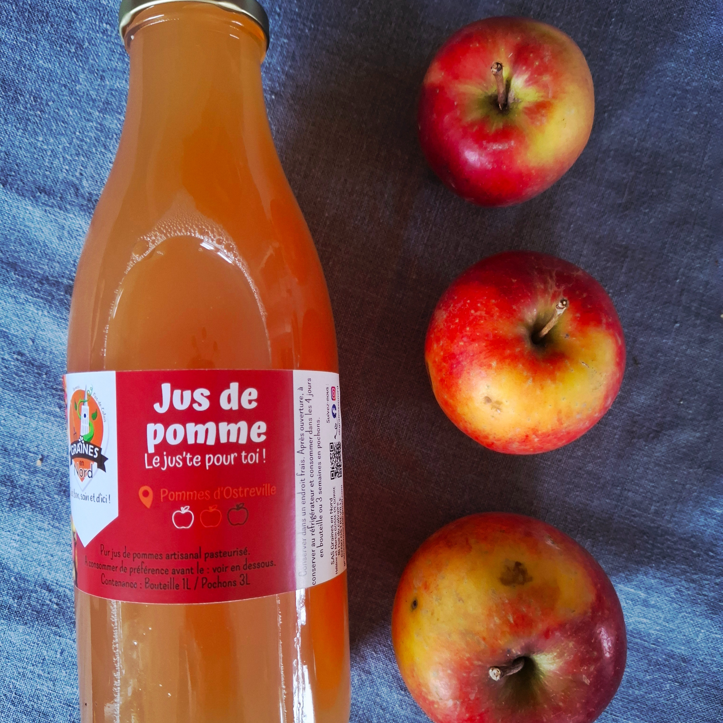 Jus de pomme "Le jus'te pour toi !" - Bouteille 1L - 1l