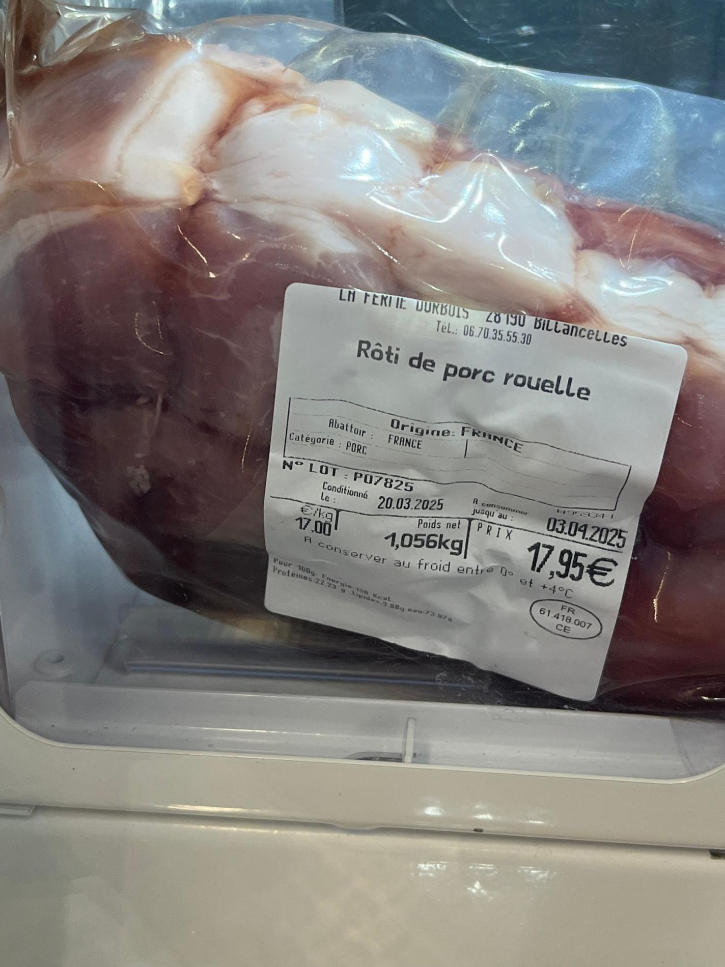 Roti de porc rouelle - 1,2kg