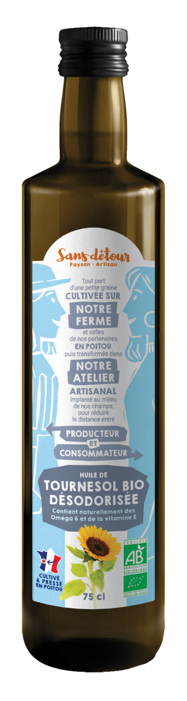 Huile de tournesol désodorisée - 0,75l