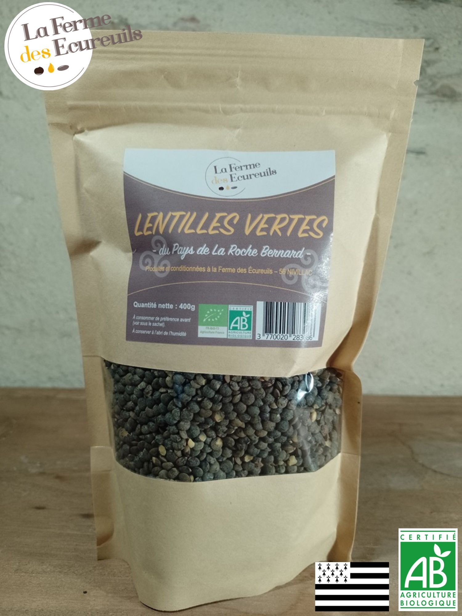 Lentilles vertes, sachet 400g