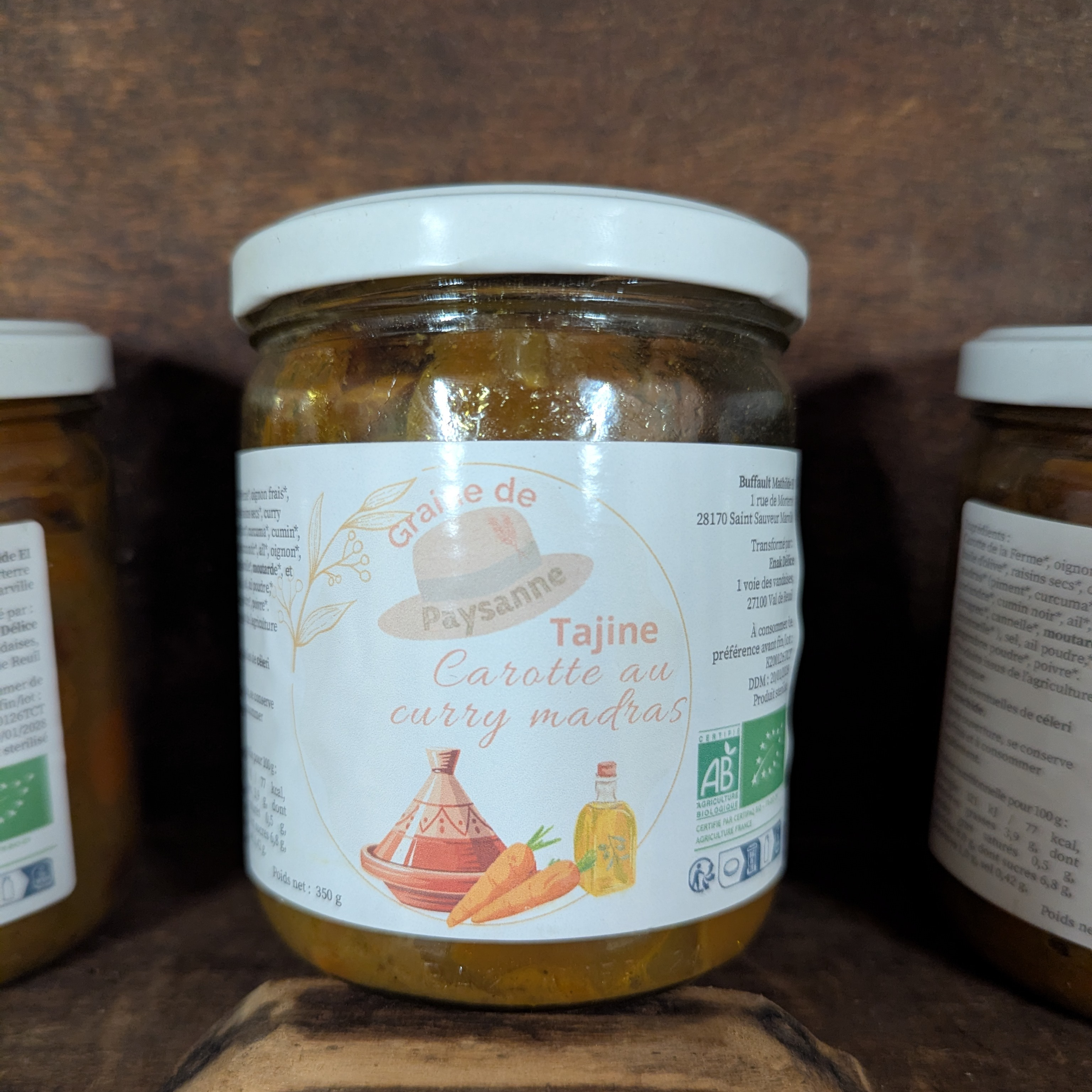 Tajine de carottes au curry madras - 350g