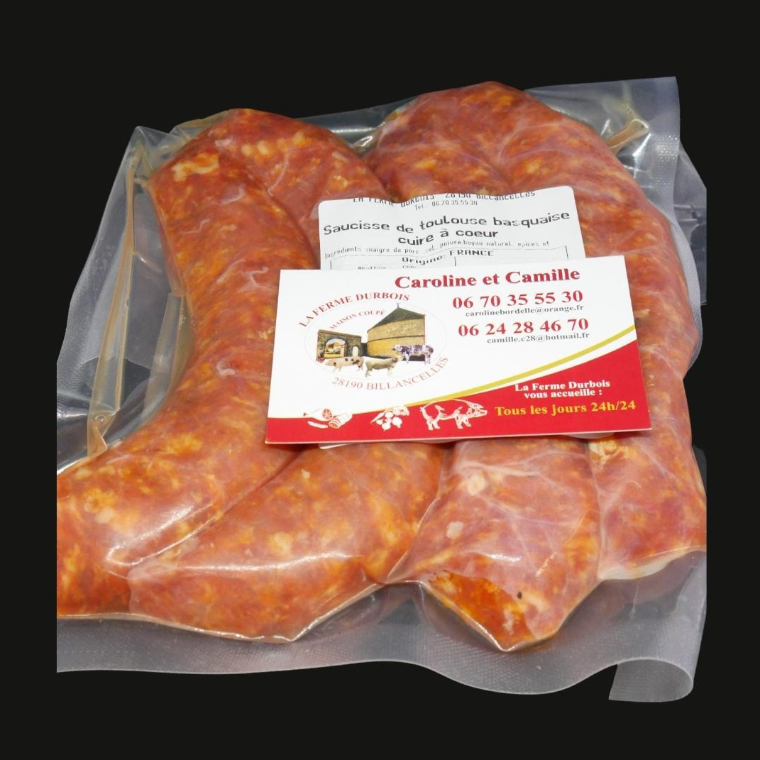 Saucisses de toulouse basquaise x4 - 0,5kg