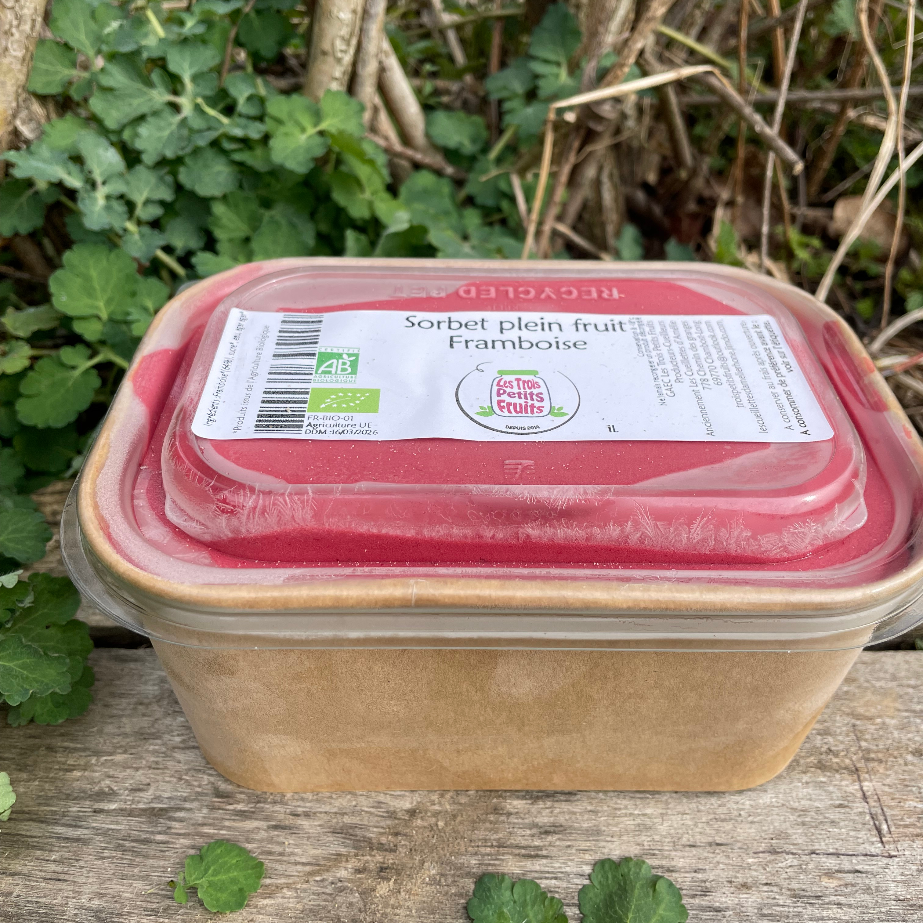 Sorbet plein fruit framboise 1L