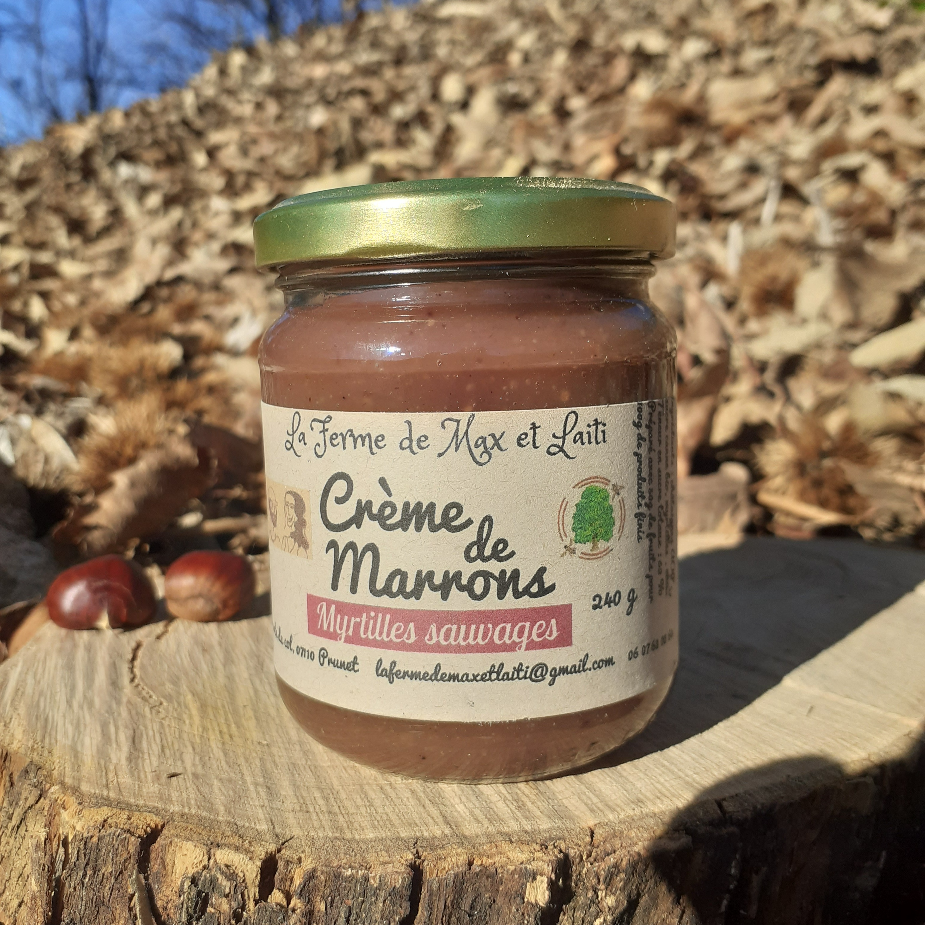 Crème de marrons aux myrtilles sauvages d'Ardèche - 240g